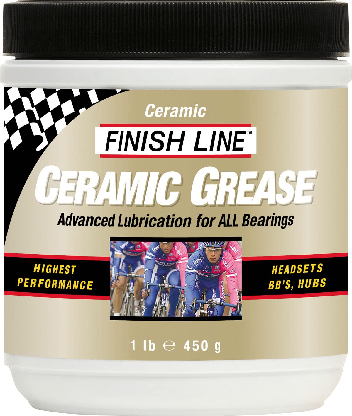 Finish Line Ceramic Grease 1lb Tub - High Temperature Lubricant for Automotive, Marine & Industrial Use - Perfect for Bearings, Gears & Bushings