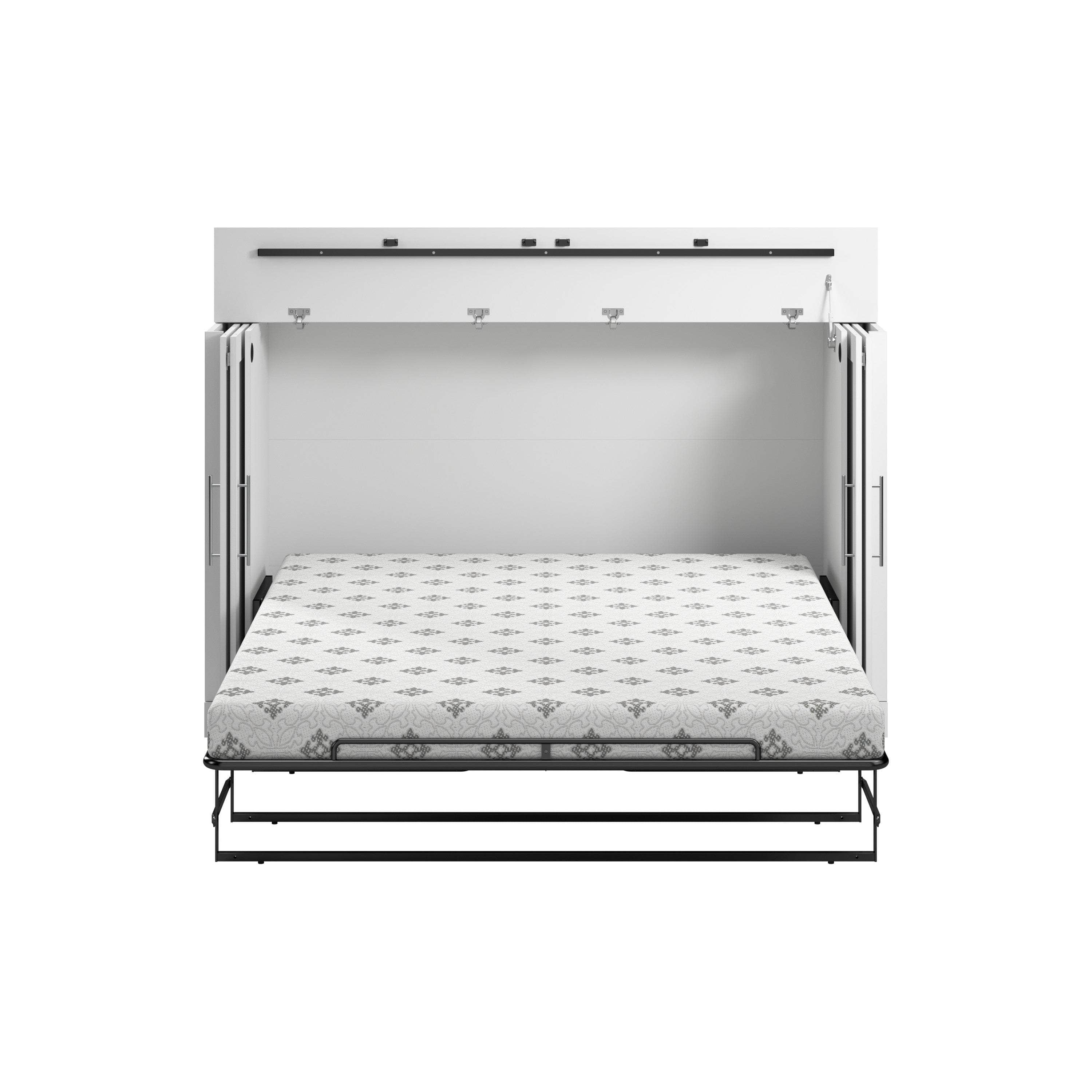 Pur 75W Queen Cabinet Bed with Mattress - 3 Color Options | Space-Saving Murphy Bed for Small Apartments & Guest Rooms