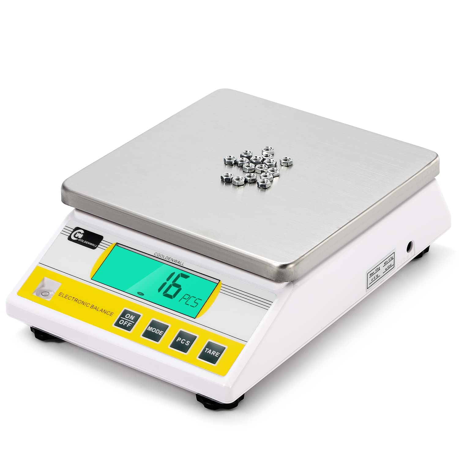 CGOLDENWALL 10kg x 0.1g Digital Precision Electronic Balance Scale - 10000g Capacity, 0.1g Accuracy, Multi-Units (g/ct/lb/oz/DWT/tl) - Ideal for Laboratory, Jewelry, Pharmacy & Industrial Weighing Applications