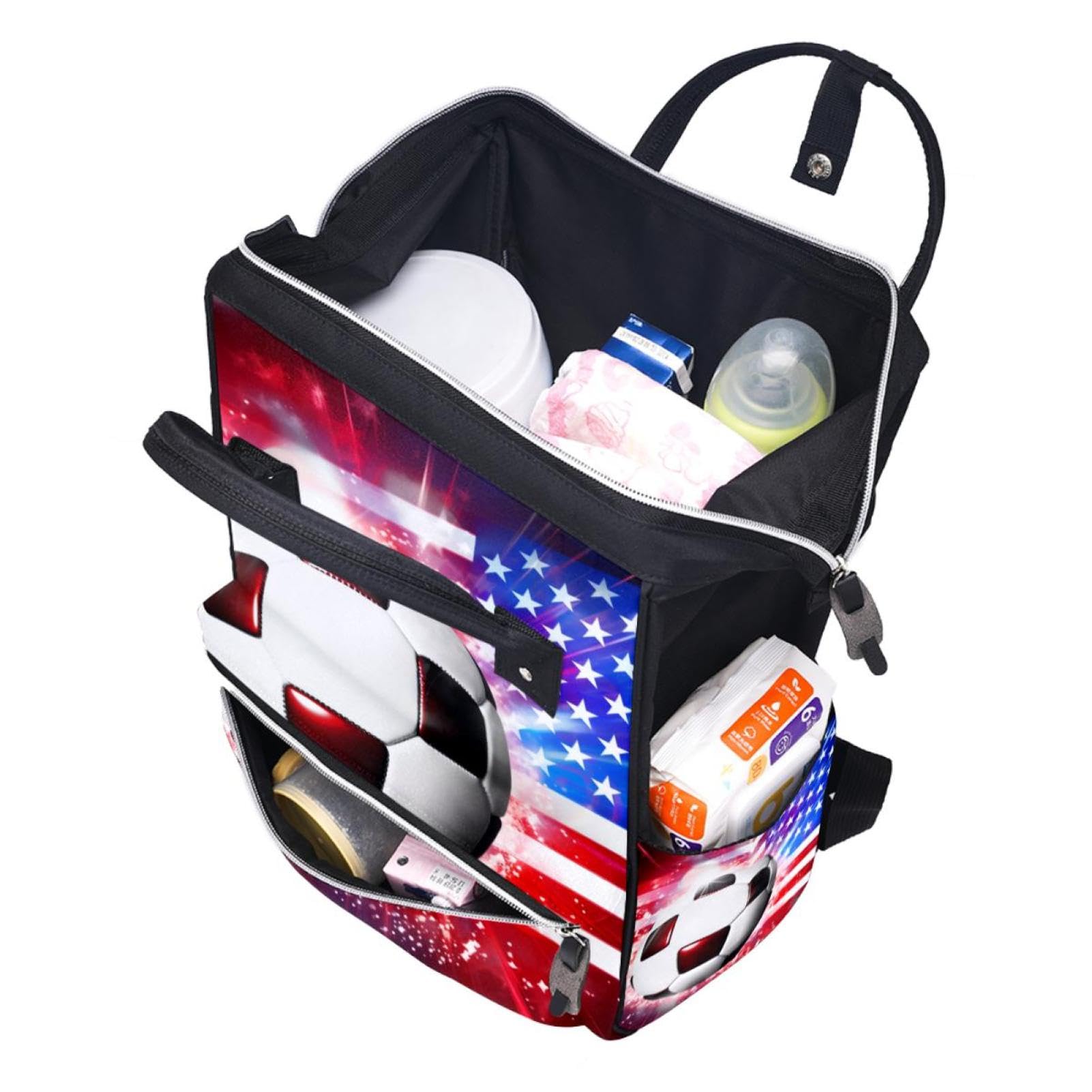 American Flag Football Travel Backpack - Durable Work Backpack for Commuting, Hiking & School - Stylish Backpack for Men & Women