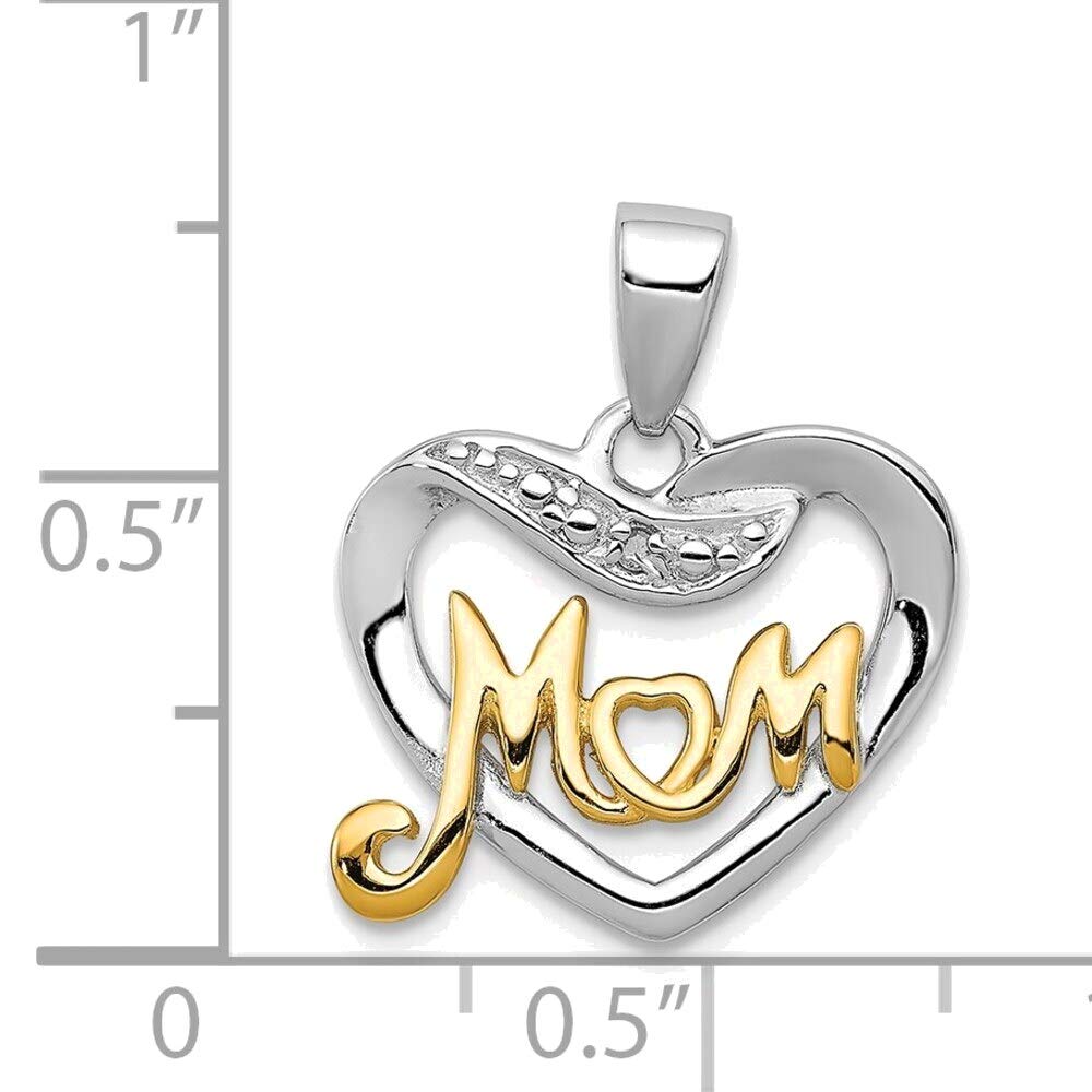 Sterling Silver Diamond Mom Pendant - Perfect Gift for Mother's Day