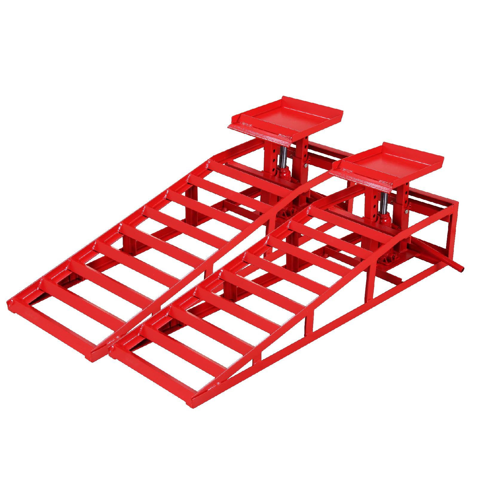 2 Pack Heavy Duty Hydraulic Car Ramps - 3 Ton (6600 lbs) Capacity Low Profile Vehicle Lift Ramps for Auto Repair & Maintenance - Perfect for DIY Car Service, Truck Maintenance and Garage Use