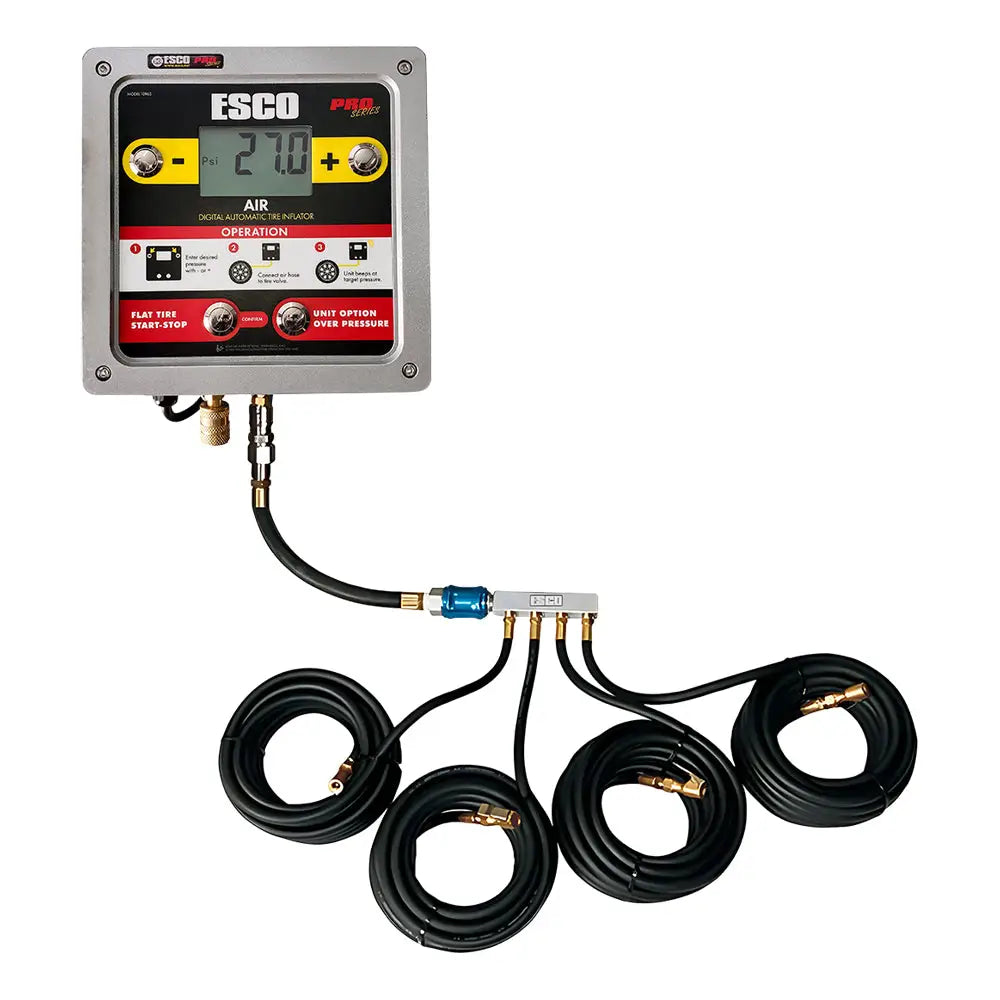 ESCO 10965K Digital Tire Inflator System - Portable Air Compressor for Cars, Bikes & Motorcycles - Fast Inflation with LCD Pressure Gauge - Perfect for Road Trips, Garage & Emergency Use