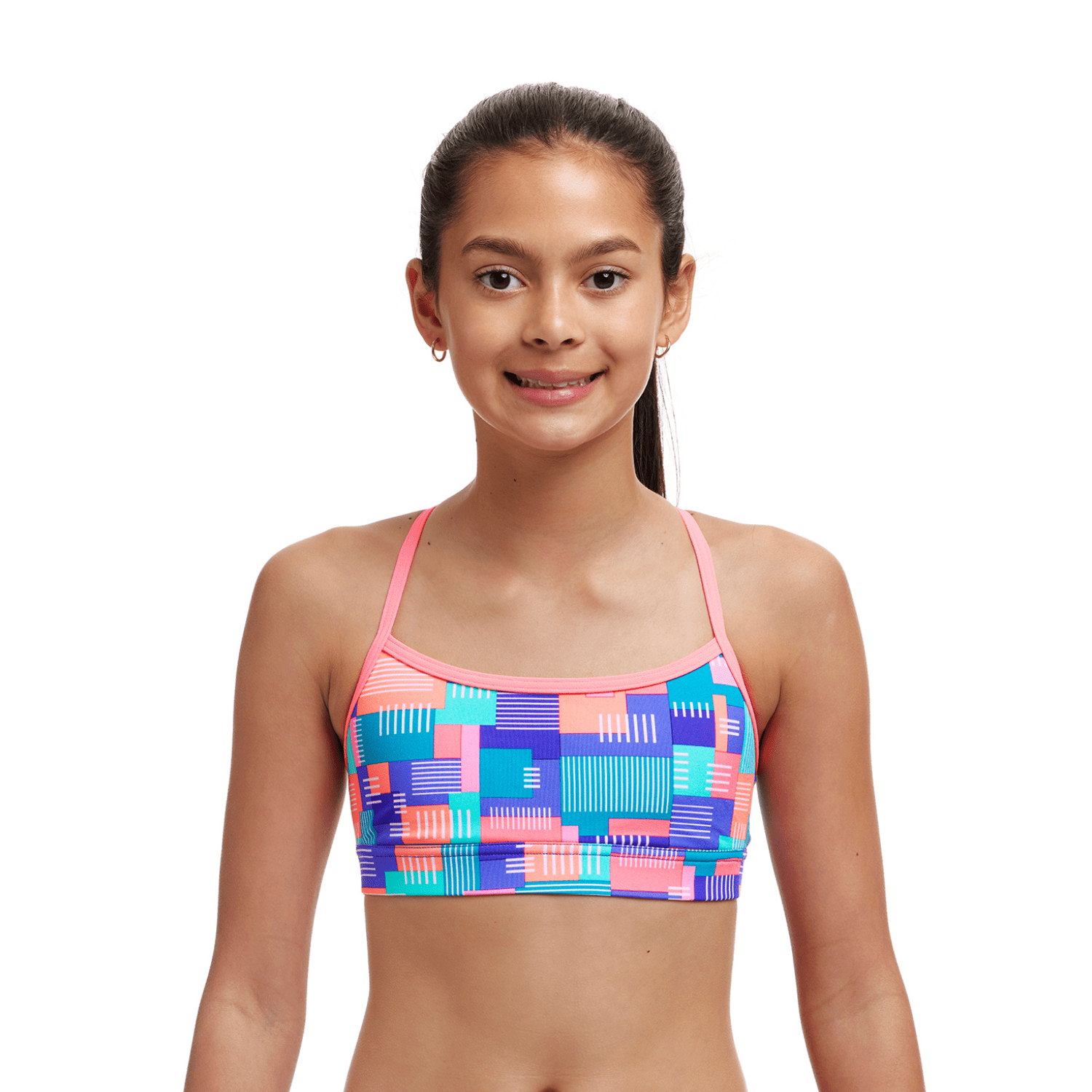 Funkita Giga Bit Girls Swim Sports Top - High Performance Swimwear for Competitive Swimming & Water Sports | Perfect for Swim Team Practice, Beach Volleyball & Pool Activities