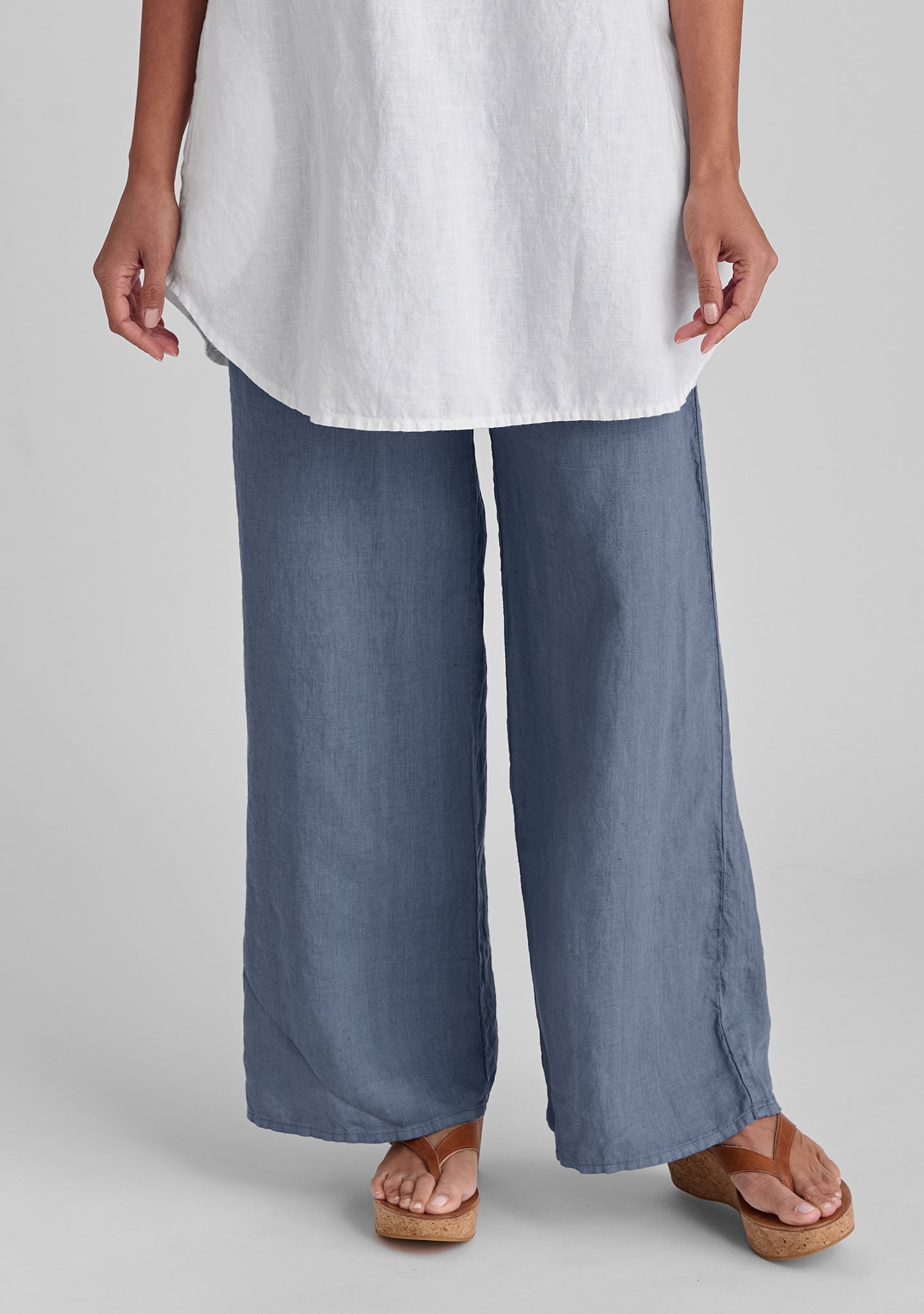 Linen Drawstring Pants for Women - Comfortable Flat Iron Pants with Elastic Waist - Casual Summer Lounge Pants for Yoga, Travel & Home Wear