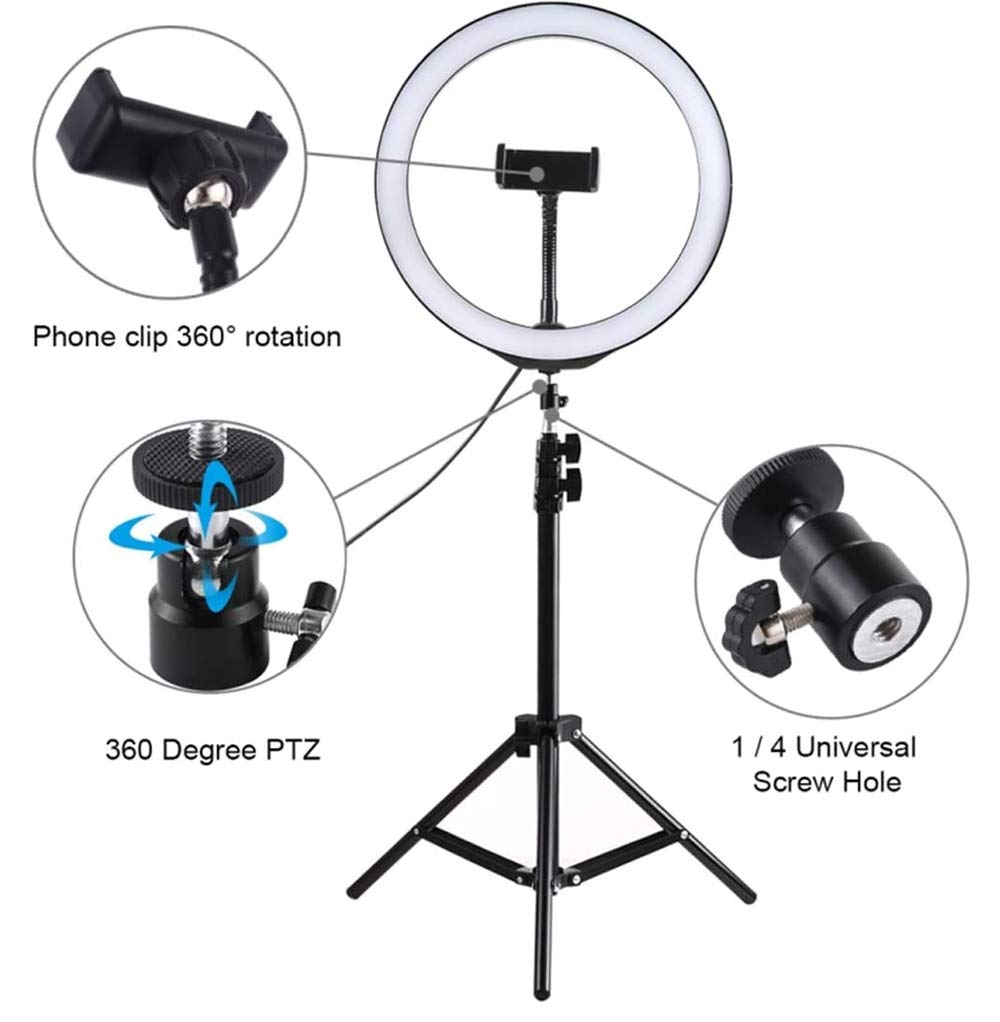 Professional 26cm LED Ring Light with Tripod & Controller for Makeup, TikTok, Live Streaming, Photography, Vlogging - Perfect for Beauty Tutorials, Content Creation & Home Studio Lighting