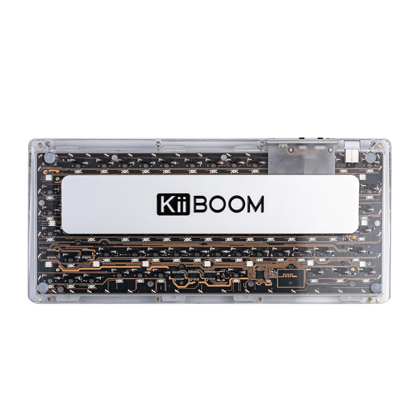 KiiBoom Phantom 81 V2 75% Hot Swappable Crystal Gasket-Mounted Mechanical Keyboard - RGB Backlit, NKRO, 4000mAh Battery for Win/Mac - Perfect for Gaming, Typing & Office Work (Clear)