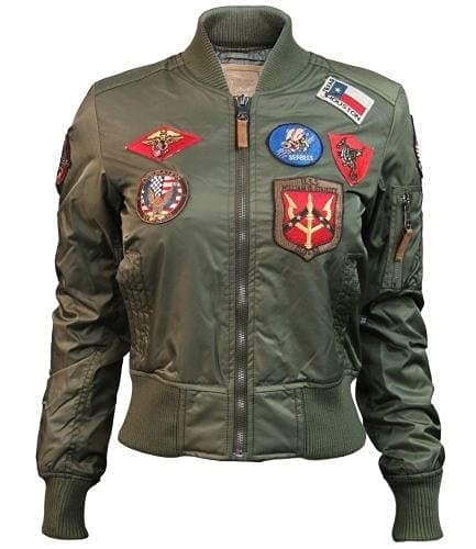 Top Gun Official MA-1 Bomber Jacket with Patches - Military Style Flight Jacket for Men, Aviator Outerwear for Casual Wear & Halloween Costume