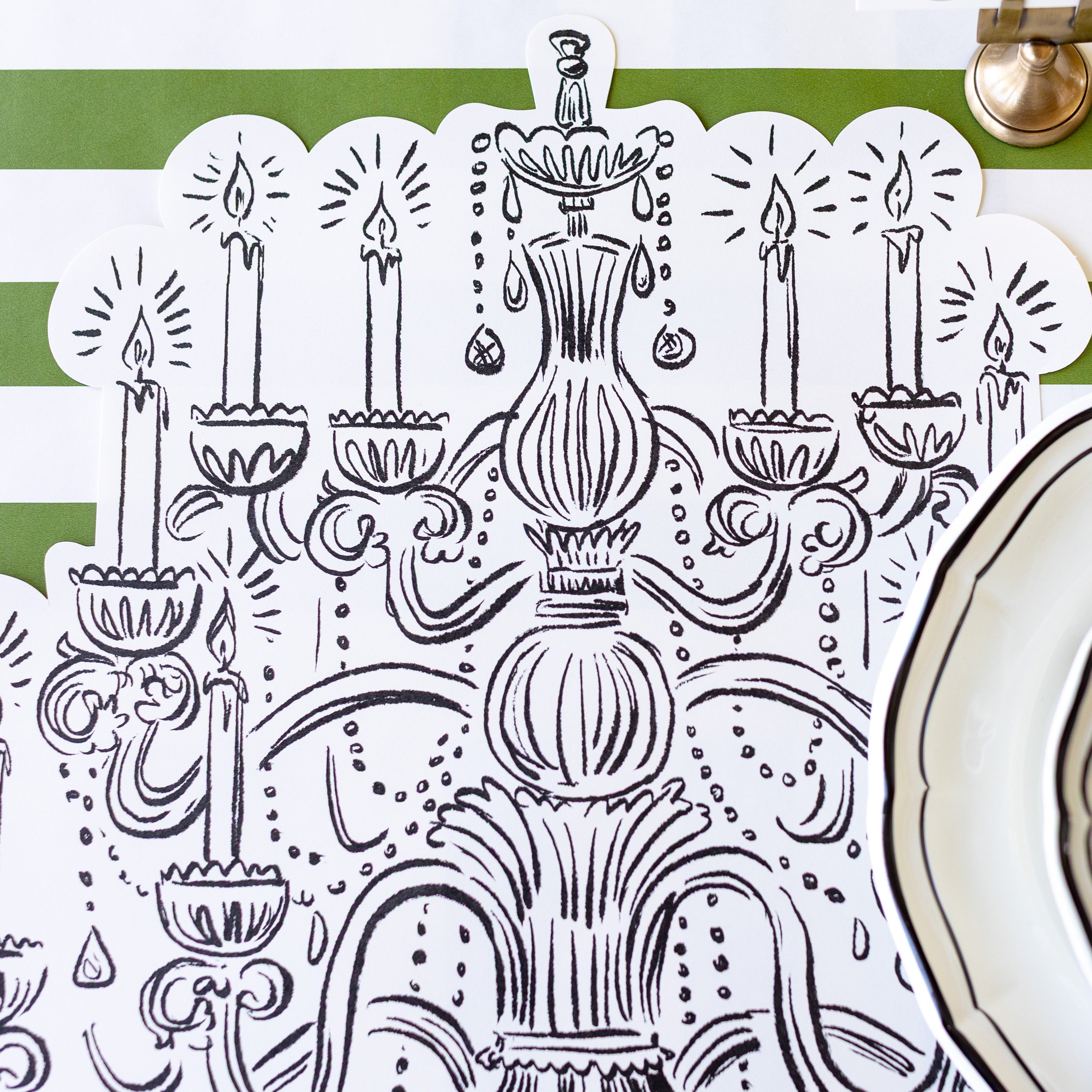 Elegant Die-Cut Chandelier Placemats Set of 4 - Decorative Table Mats for Dining Room, Wedding, Party & Home Decor - Premium Quality Place Settings for Formal Dinner & Holiday Gatherings