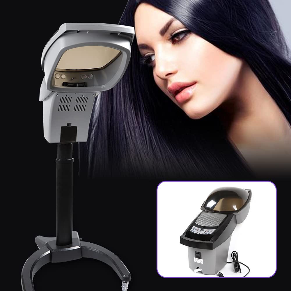 **Munsinn Professional Standing Hair Steamer with Micro Mist & Ozone - Salon & Home Use Hooded Floor Steamer for Deep Conditioning, Oil Treatment & SPA - Includes Rolling Stand (Black) - Perfect for Salons, Home Hair Care & Relaxing SPA Treatments**