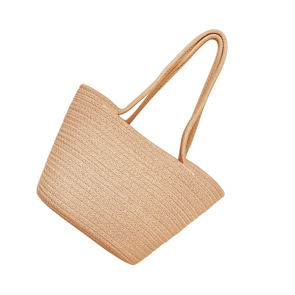 DOITOOL French Style Woven Straw Tote Bag - Women's Rattan Handbag for Beach, Shopping & Outdoor Use - Cotton Linen Wedding Storage Basket