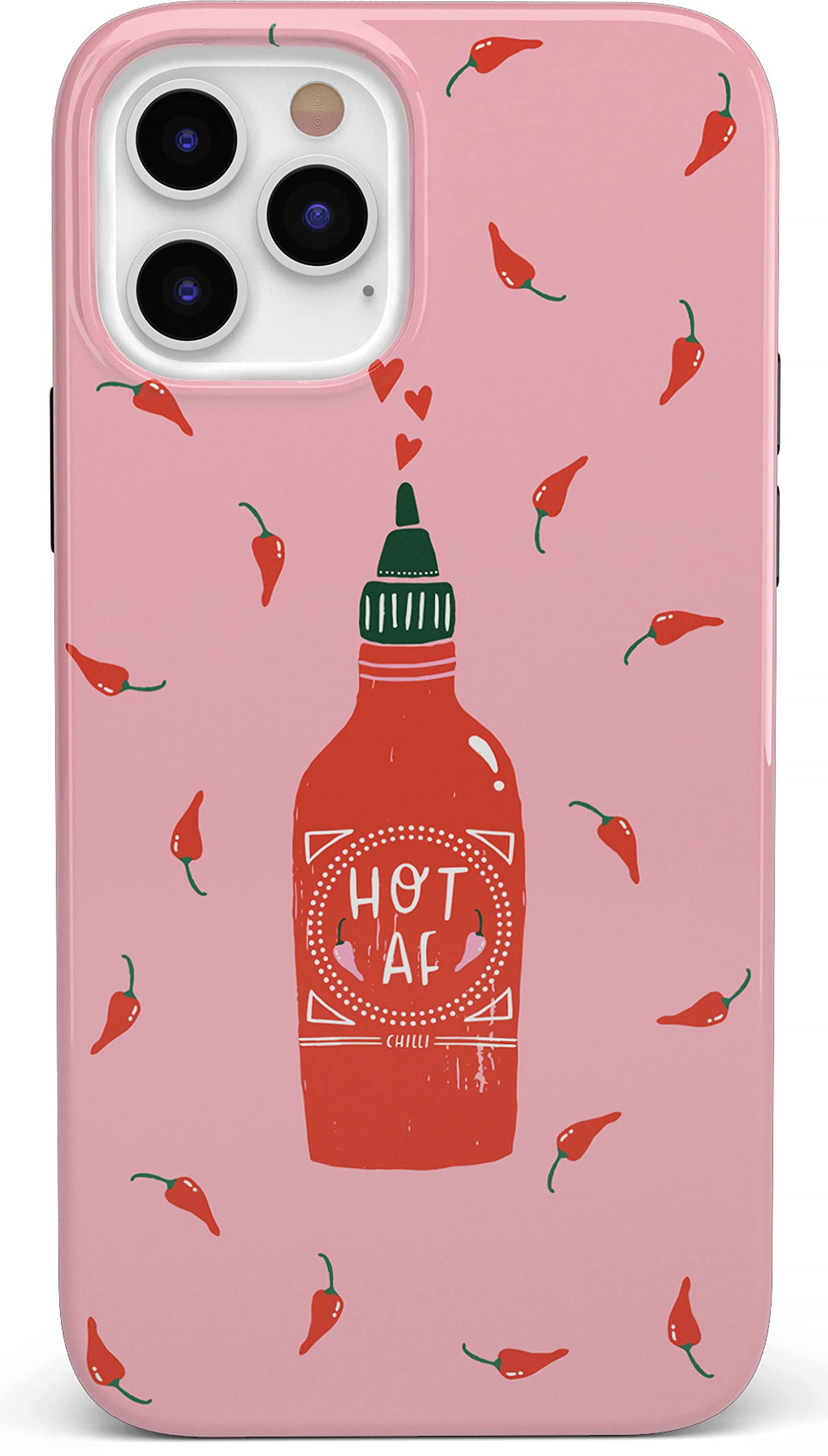 Casely iPhone 11 Pro Case - Spicy AF Pink Chili Hot Sauce Design | Shockproof Protective Phone Cover for Women & Men | Perfect for Food Lovers & Hot Sauce Enthusiasts