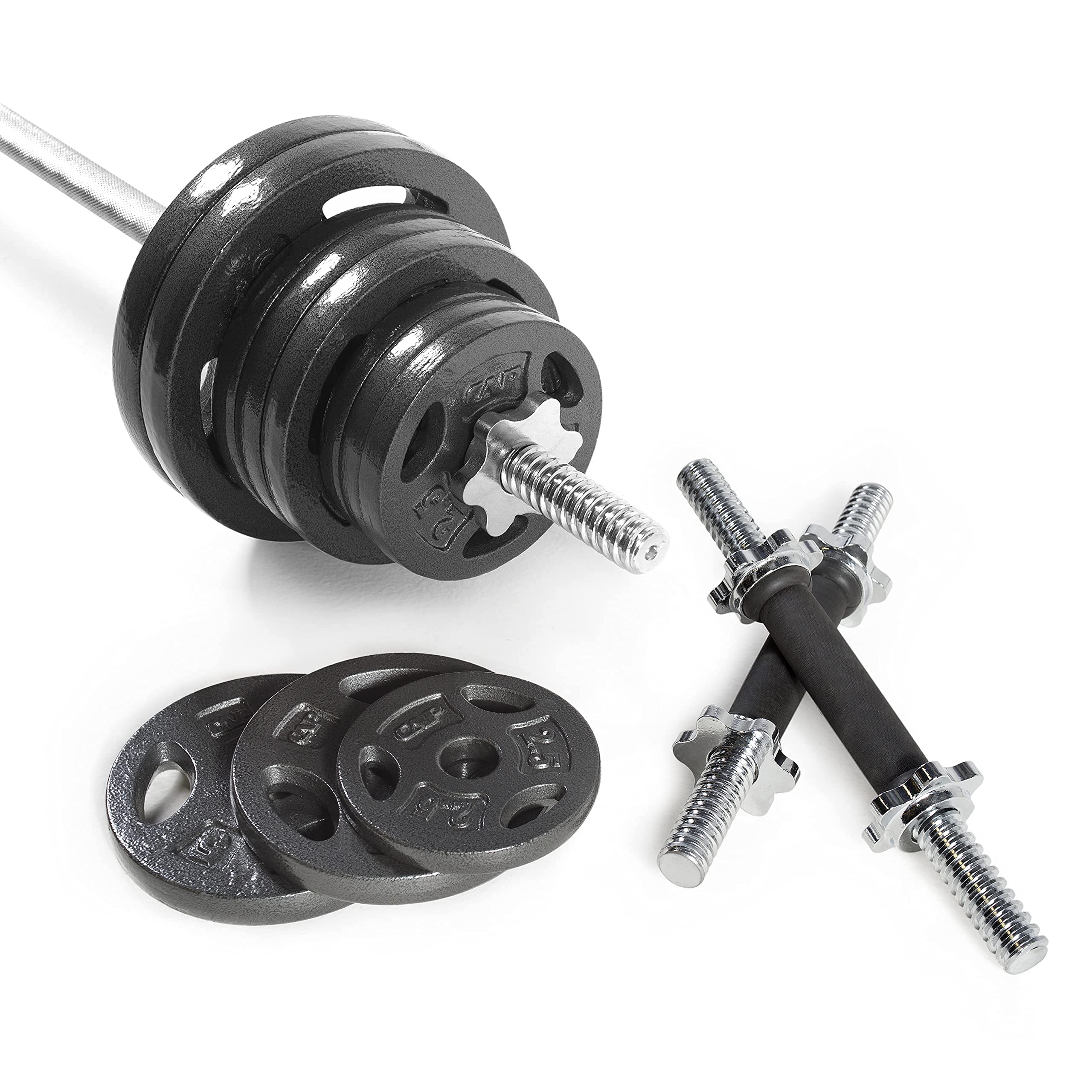 WF Athletic Supply 1-Inch Standard Grip Cast Iron Weight Plate for Strength Training, Muscle Toning & Weight Loss - Ideal for CrossFit, Home Gym & Functional Fitness Workouts - Multiple Weight Options Available