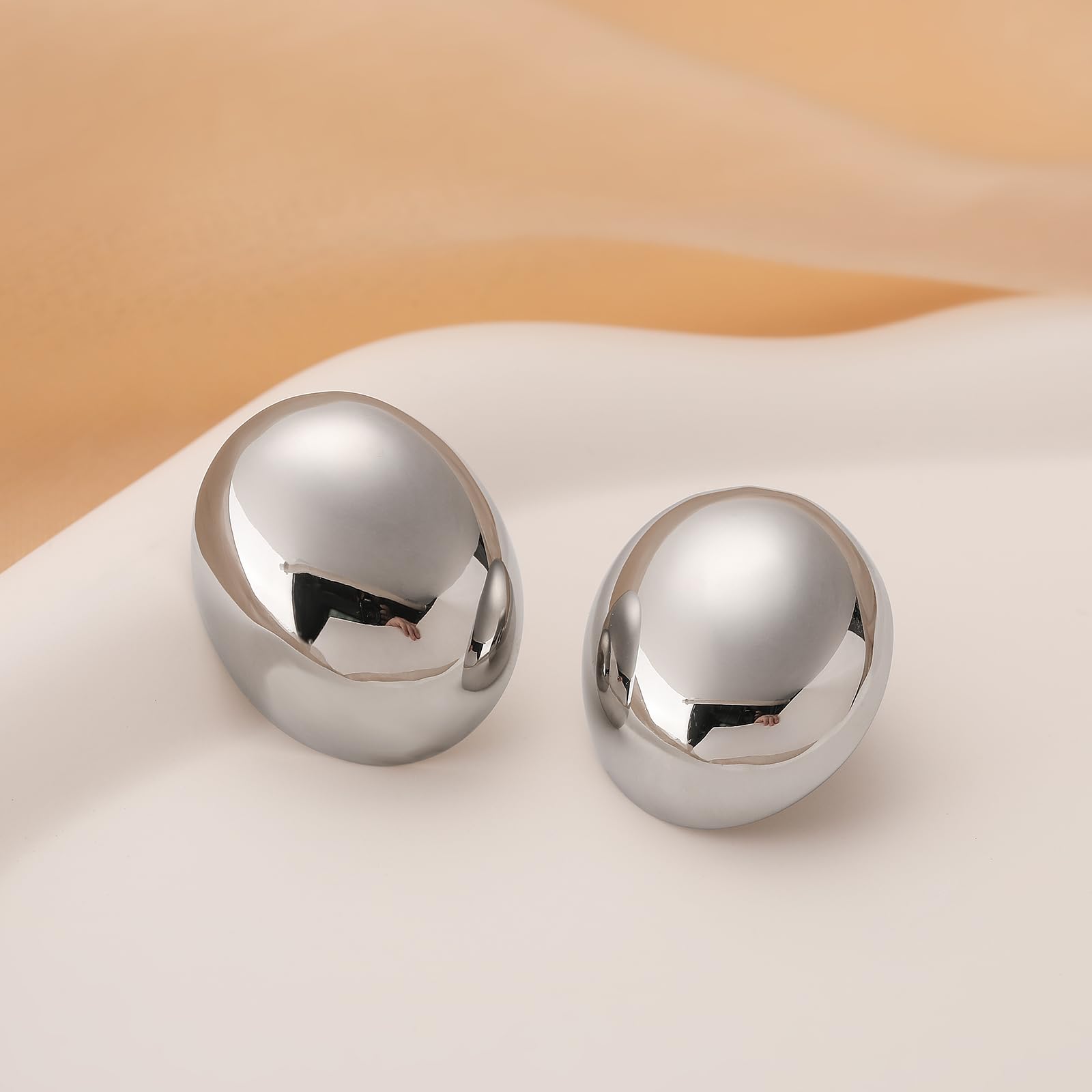 Chunky Gold and Silver Hoop Earrings for Women - Hypoallergenic Statement Jewelry, Fashion Gold Plated Earrings for Party, Wedding & Everyday Wear