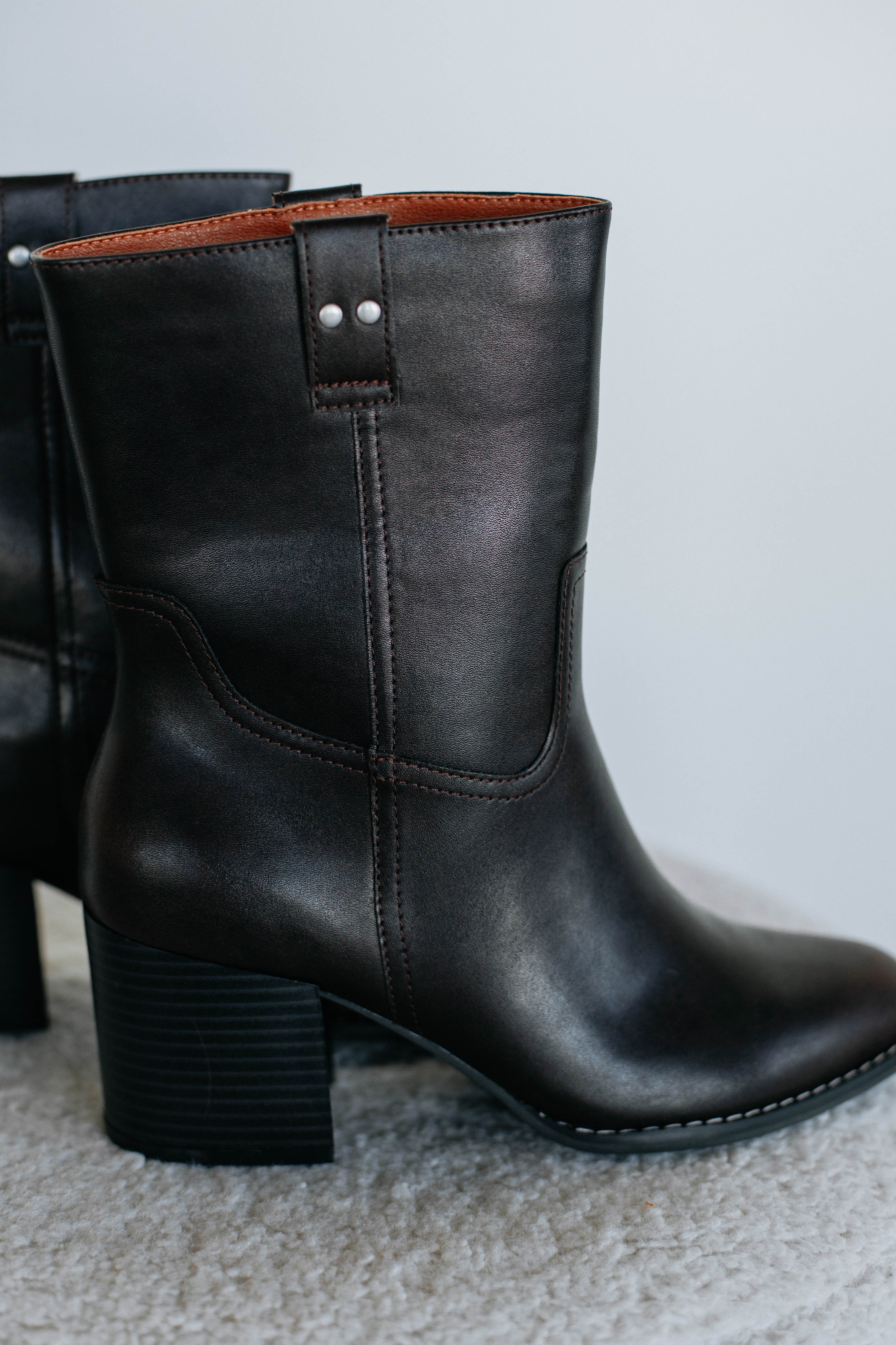 Walking A Fine Line Boots - Stylish Coffee Brown Leather Boots for Women | Perfect for Casual Outings, Work & Outdoor Adventures
