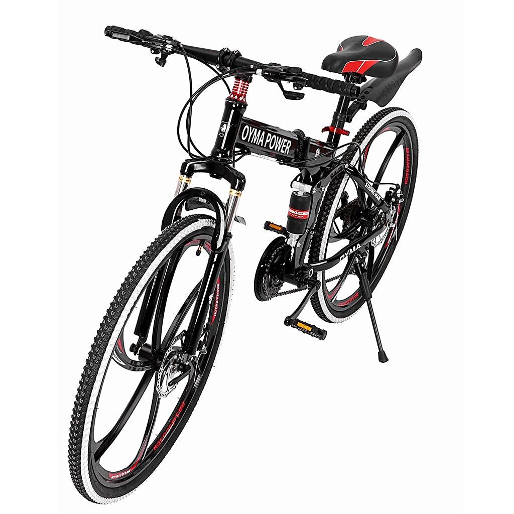 Sanamity Hyper Carbon Folding Mountain Bike - 21 Speed, 26 Inch Wheels, Dual Disc Brakes | Lightweight & Durable for Off-Road Trails, Commuting & Adventure Riding