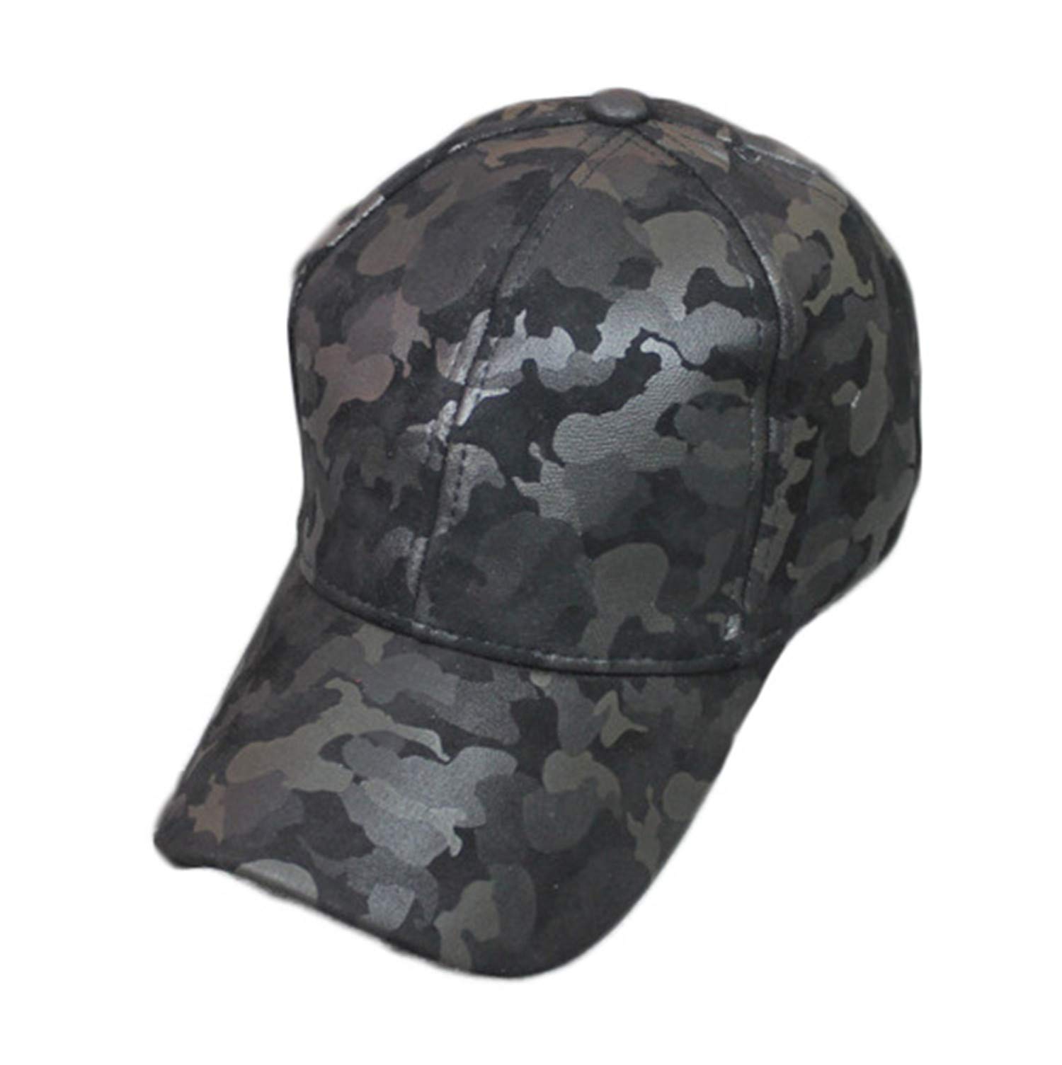 Andongnywell Camouflage Leather Baseball Cap - Unisex Quick Dry Military Hat for Men & Women - Perfect for Outdoor, Hunting, Hiking and Casual Wear