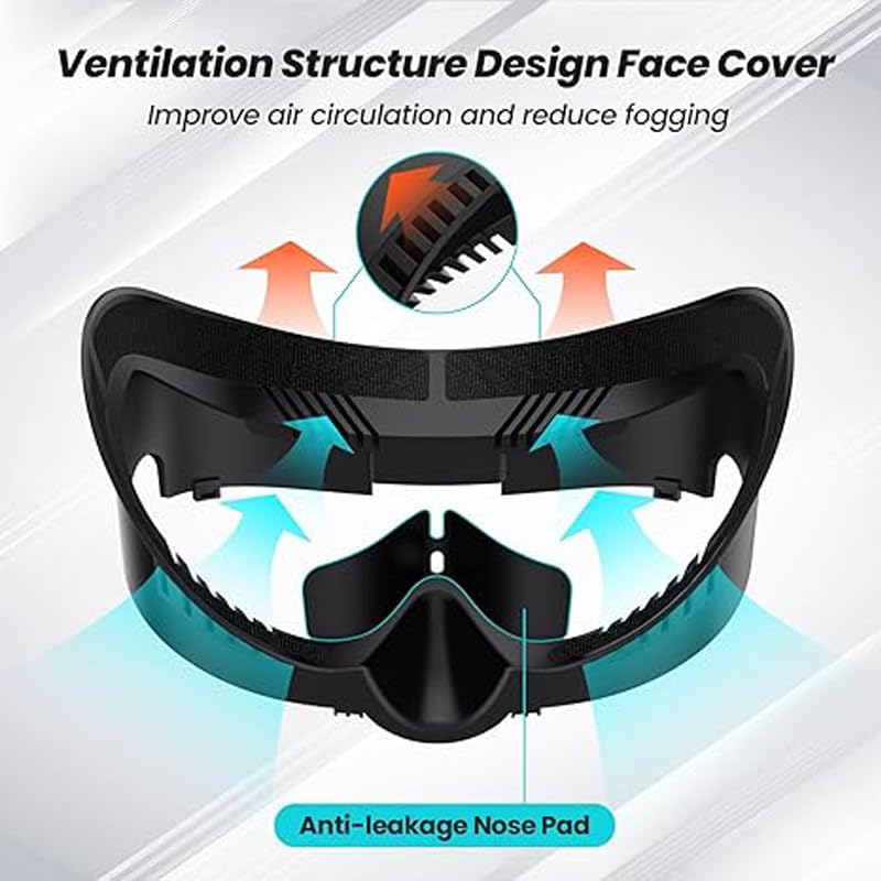 Soft PU Face Cushion Pad Replacement for Meta/Oculus Quest 3 - Comfortable VR Face Cover Pad with Breathable Design for Extended Gaming Sessions