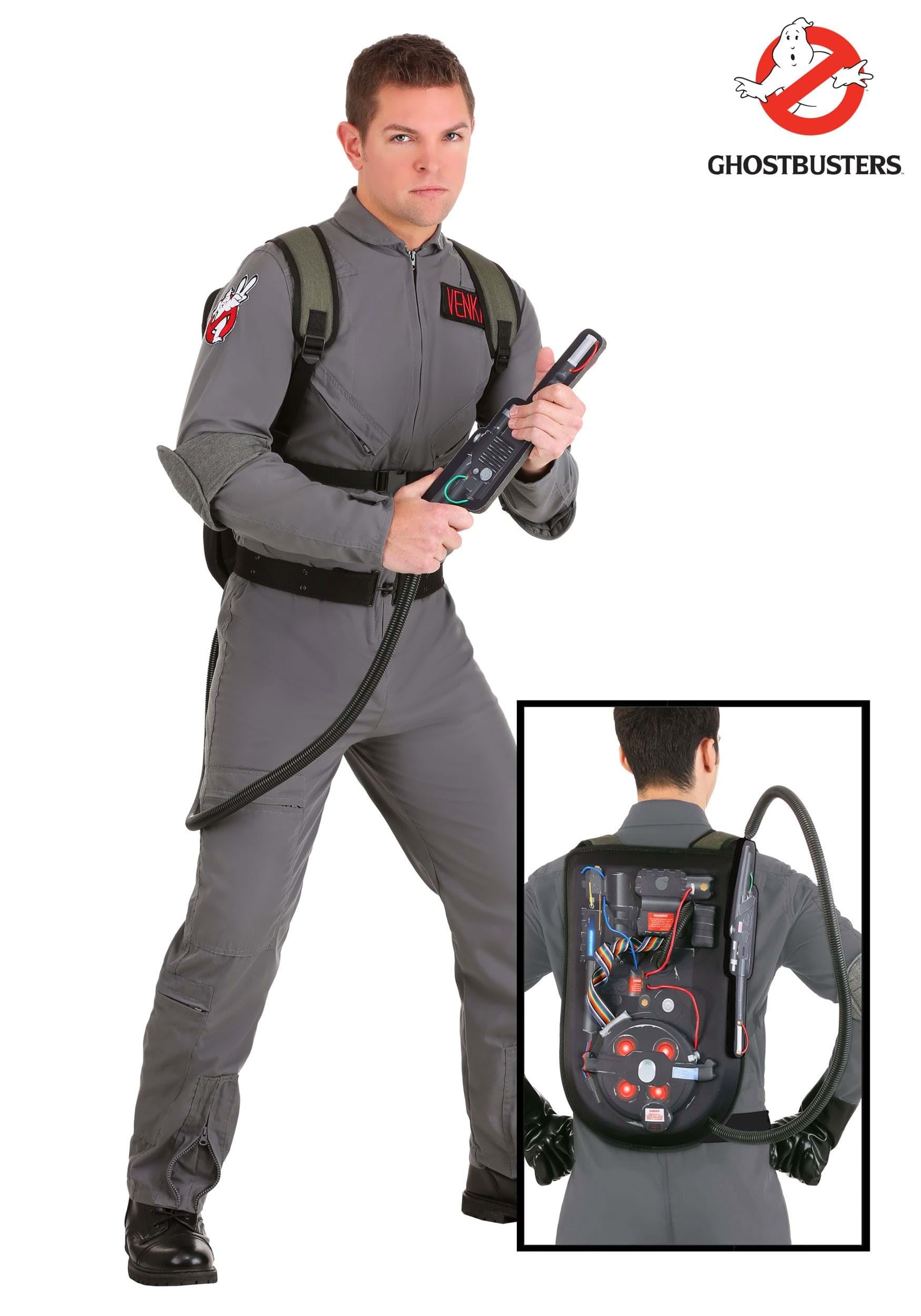 Ghostbusters 2 Cosplay Costume for Men - Grey Ghostbusters Jumpsuit Uniform with Proton Pack | Halloween Party, Comic Con & Movie Themed Events