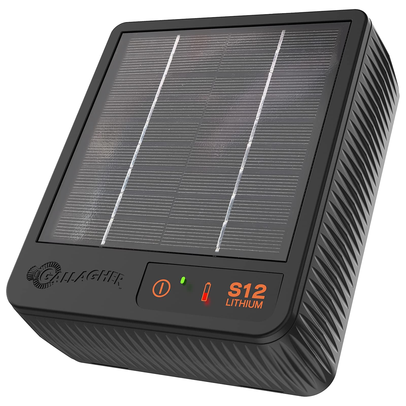 Gallagher S12 Solar Electric Fence Charger - 4 Mile/18 Acre Coverage, Solar Lithium Technology, 0.12 Stored Joule Energizer - Built-in Earthing, Portable & Durable for Farm, Ranch & Livestock Protection