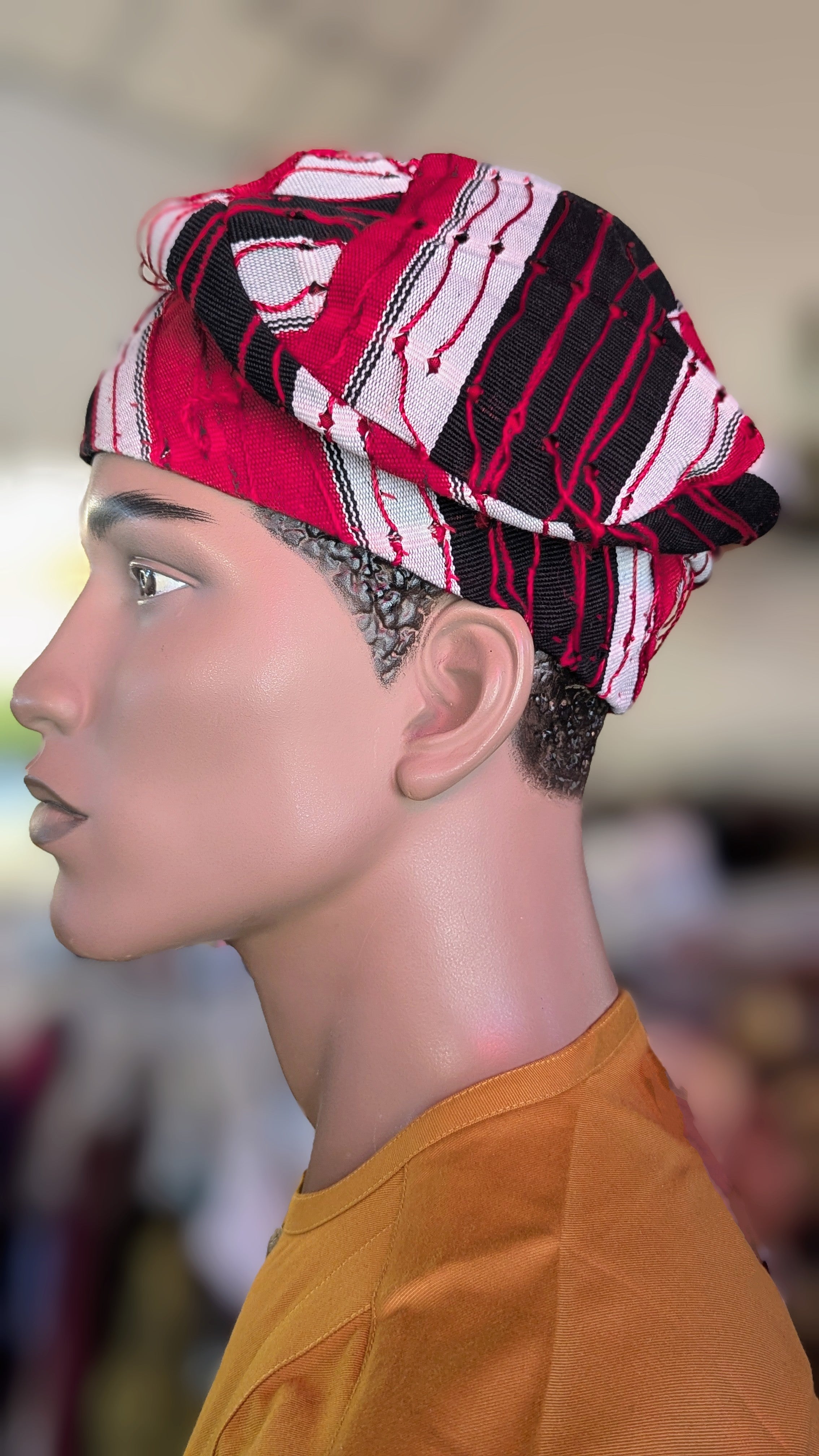 Onikoko African Aso Oke Kufi Cap Hat by Dupsie | Traditional Nigerian Headwear for Men | Perfect for Weddings, Cultural Events & Special Occasions