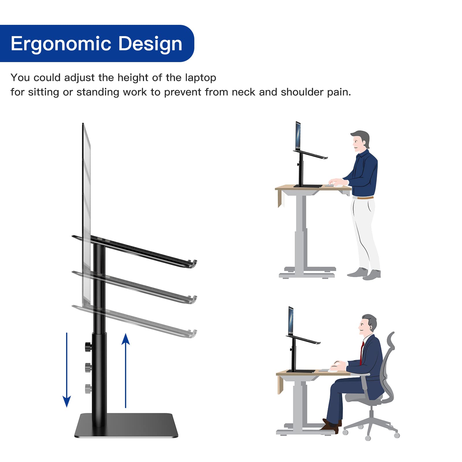 BESIGN LSX6 Ergonomic Adjustable Laptop Stand for 10-14