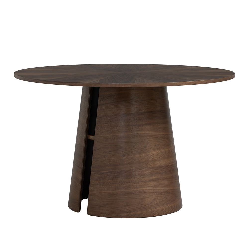OKARA 47 Inch Round Dining Table - Solid Walnut Wood - Perfect for Kitchen, Dining Room & Small Spaces