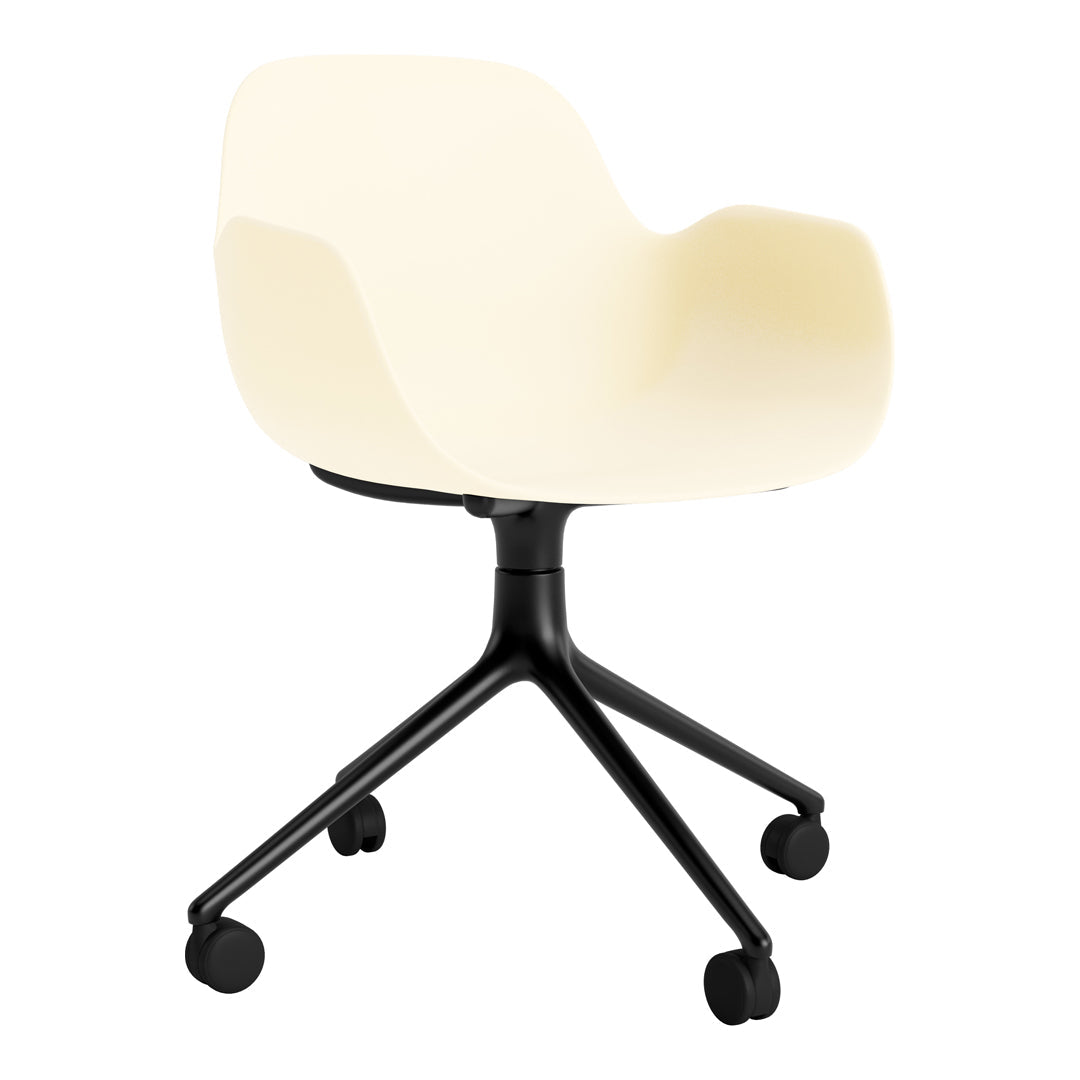 Modern Form Armchair with 4-Wheel Swivel Base - Ergonomic Office Chair for Home & Workspace - Perfect for Desks, Living Rooms, and Study Areas