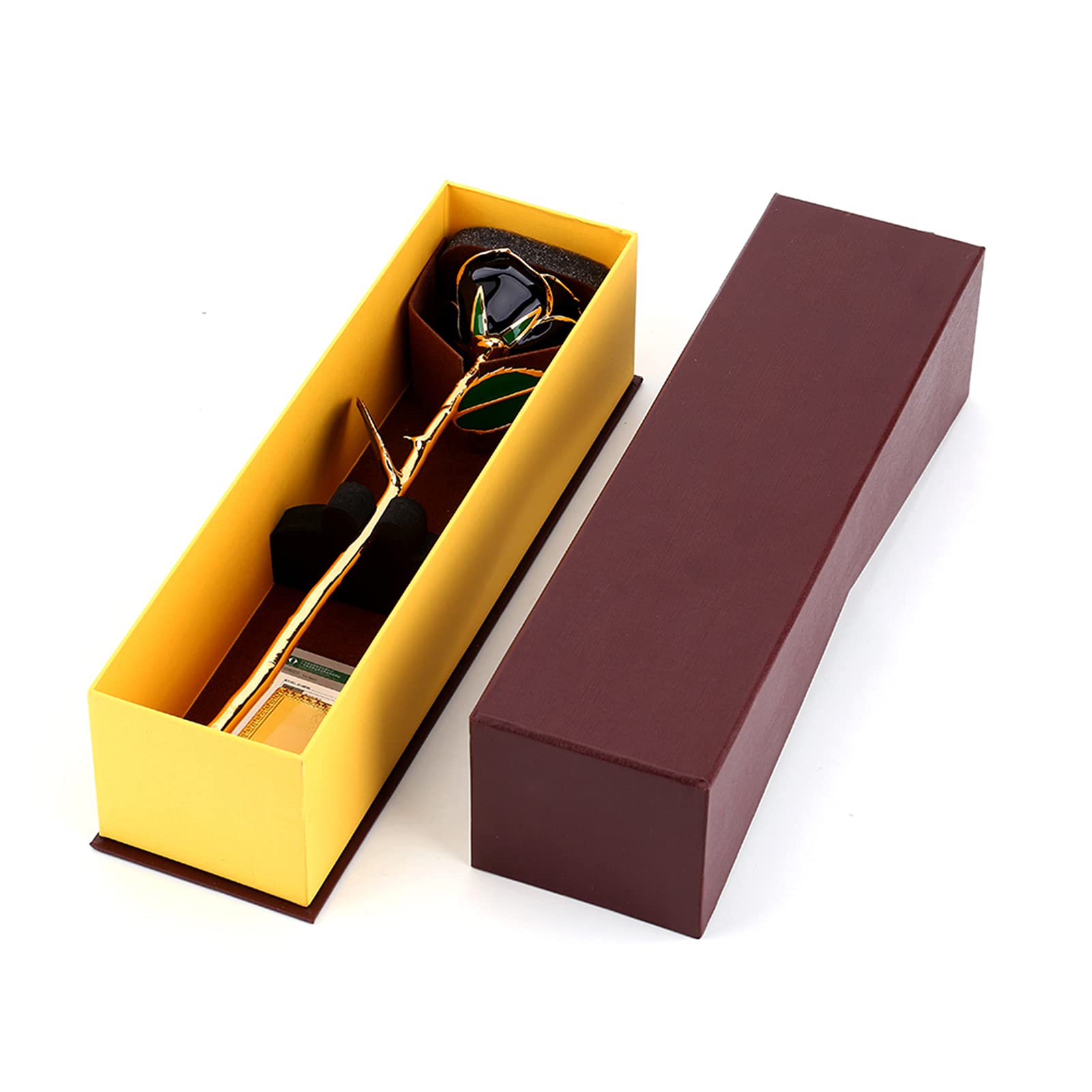 24K Gold Dipped Real Rose - Zerodis Long Stem Gold Rose for Anniversary, Valentine's Day & Romantic Gifts (Eternal Flower Gift for Her/Him)