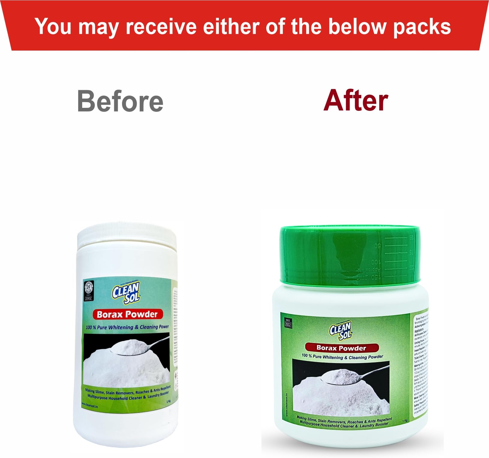 Cleansol Borax Powder - 1 Kg | Natural Cleaning Agent & Slime Making Ingredient | Multi-Purpose for Laundry, DIY Crafts & Household Cleaning