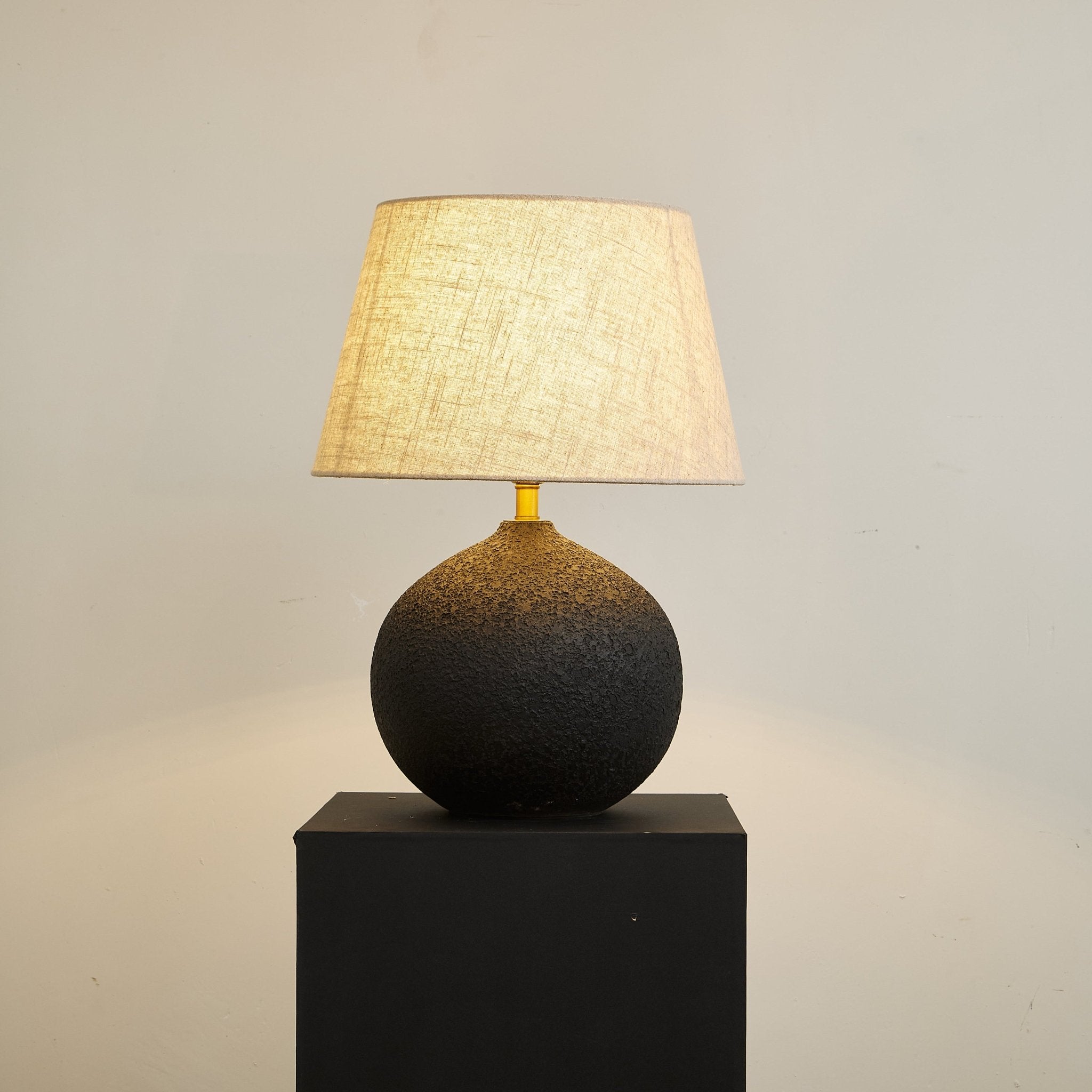 Terra Noir Textured Table Lamp - Modern Decorative Lighting for Living Room, Bedroom & Office - Perfect for Ambient & Accent Lighting