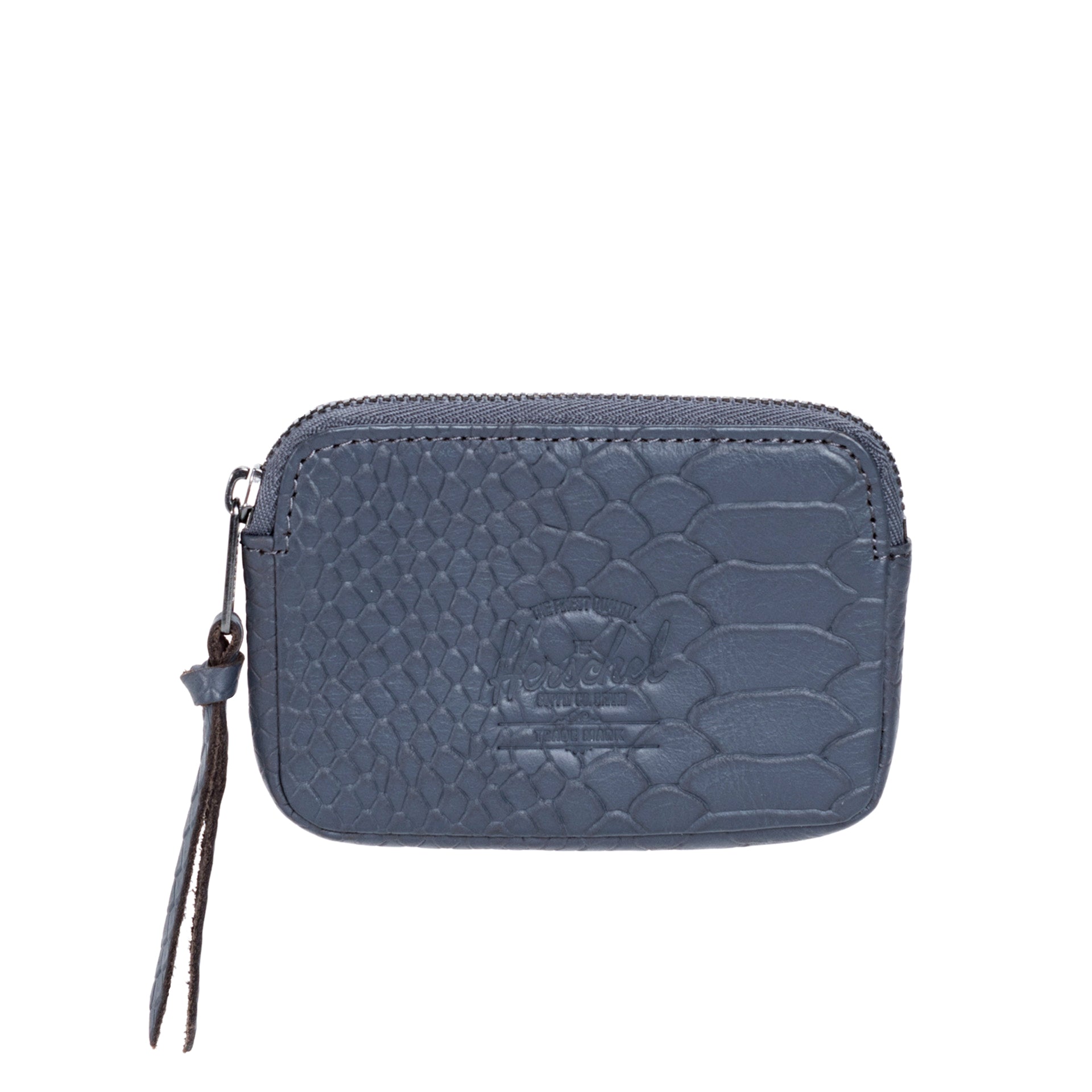 Herschel Oxford Leather Wallet for Men - Slim RFID Blocking Bifold Wallet in Charcoal Snake Print - Perfect for Travel, Business & Everyday Use