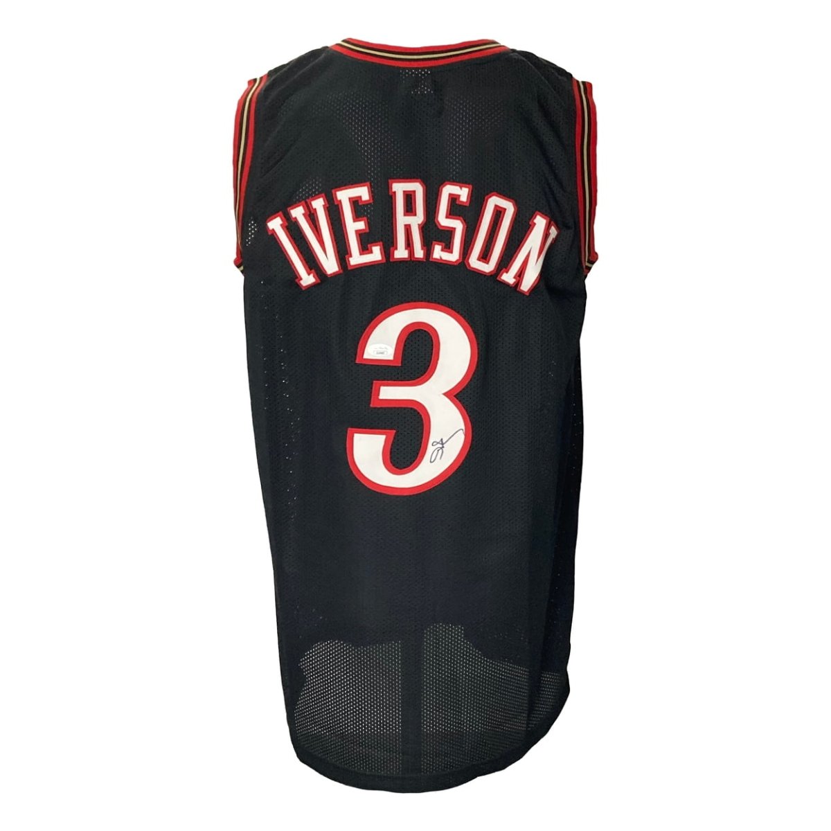 Authentic Allen Iverson Signed Black Pro Style Basketball Jersey with JSA Certificate - Perfect for NBA Memorabilia Collectors and Sports Fans Display