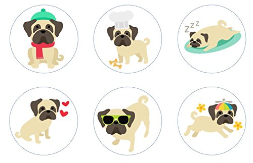 Pug Life Edible Cupcake Toppers - Cute Dog Themed Cake Decorations for Birthday Parties, Baby Showers & Special Events