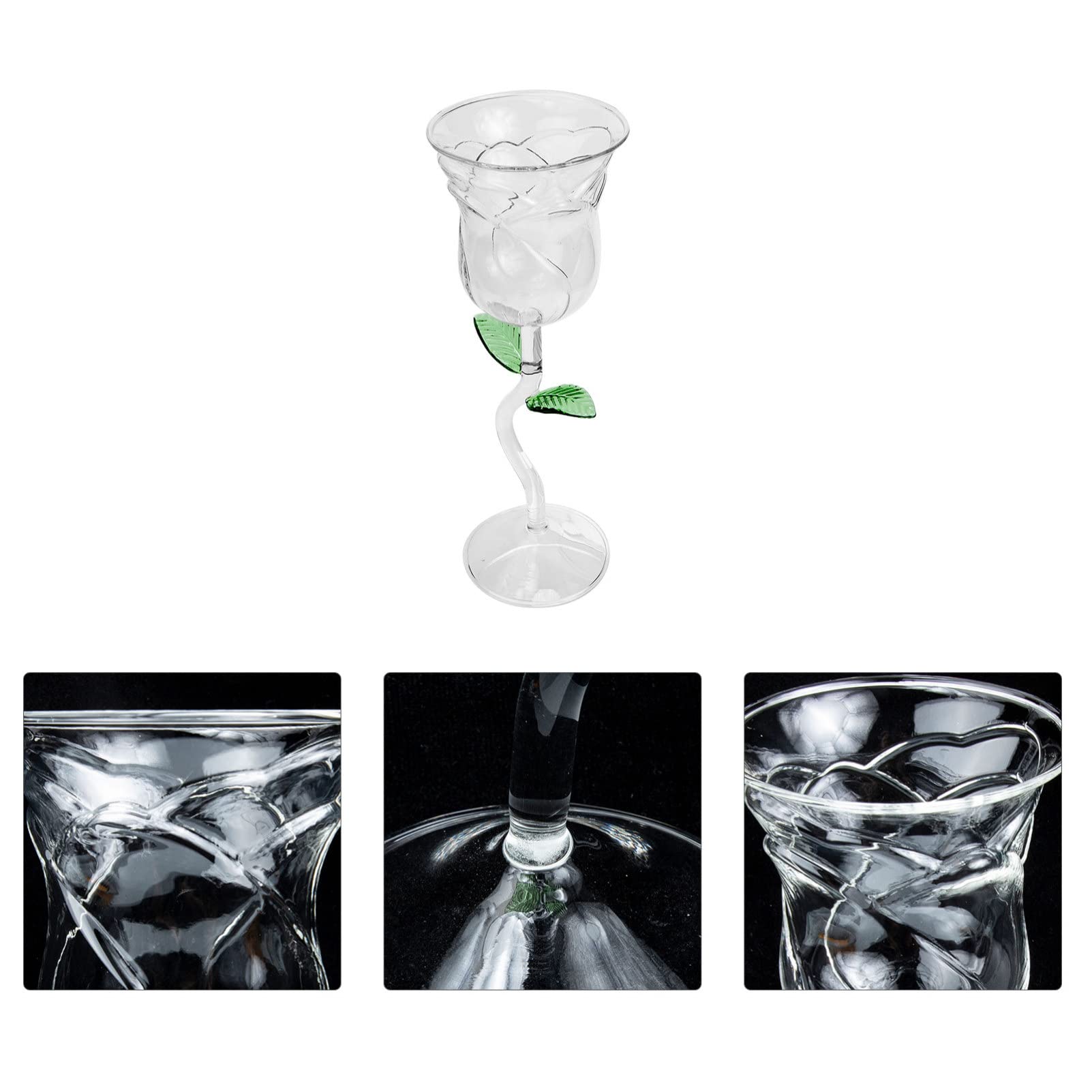 Elegant Rose Wine Glass Set - 6-Piece Floral Red Wine Goblets for Cocktails, Champagne & Party Beverages - Perfect for Weddings, Anniversaries & Romantic Dinners