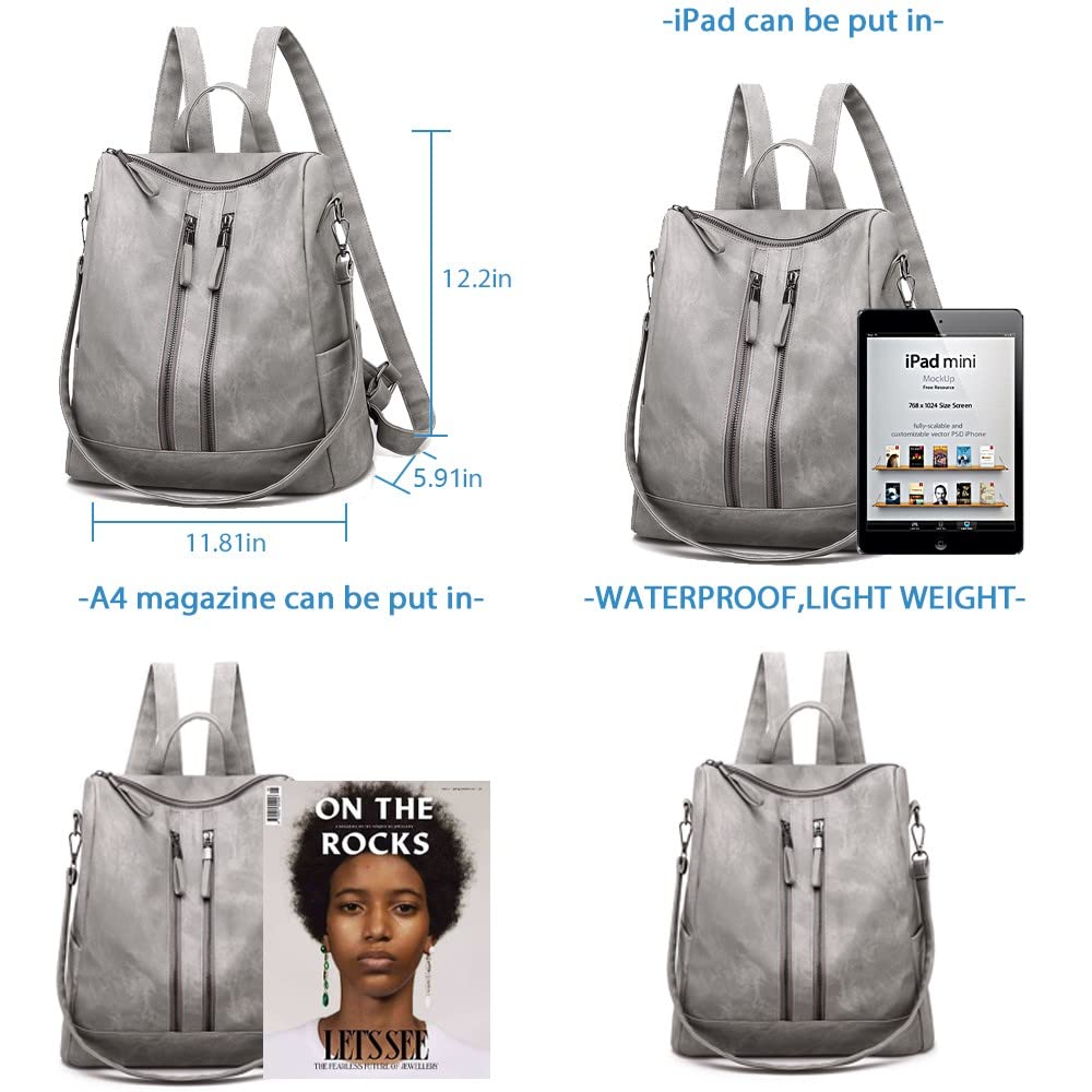 Stylish Women's Leather Backpack Purse - Small Waterproof Anti-Theft Shoulder Bag Handbag for Daily Commute, Travel & Shopping