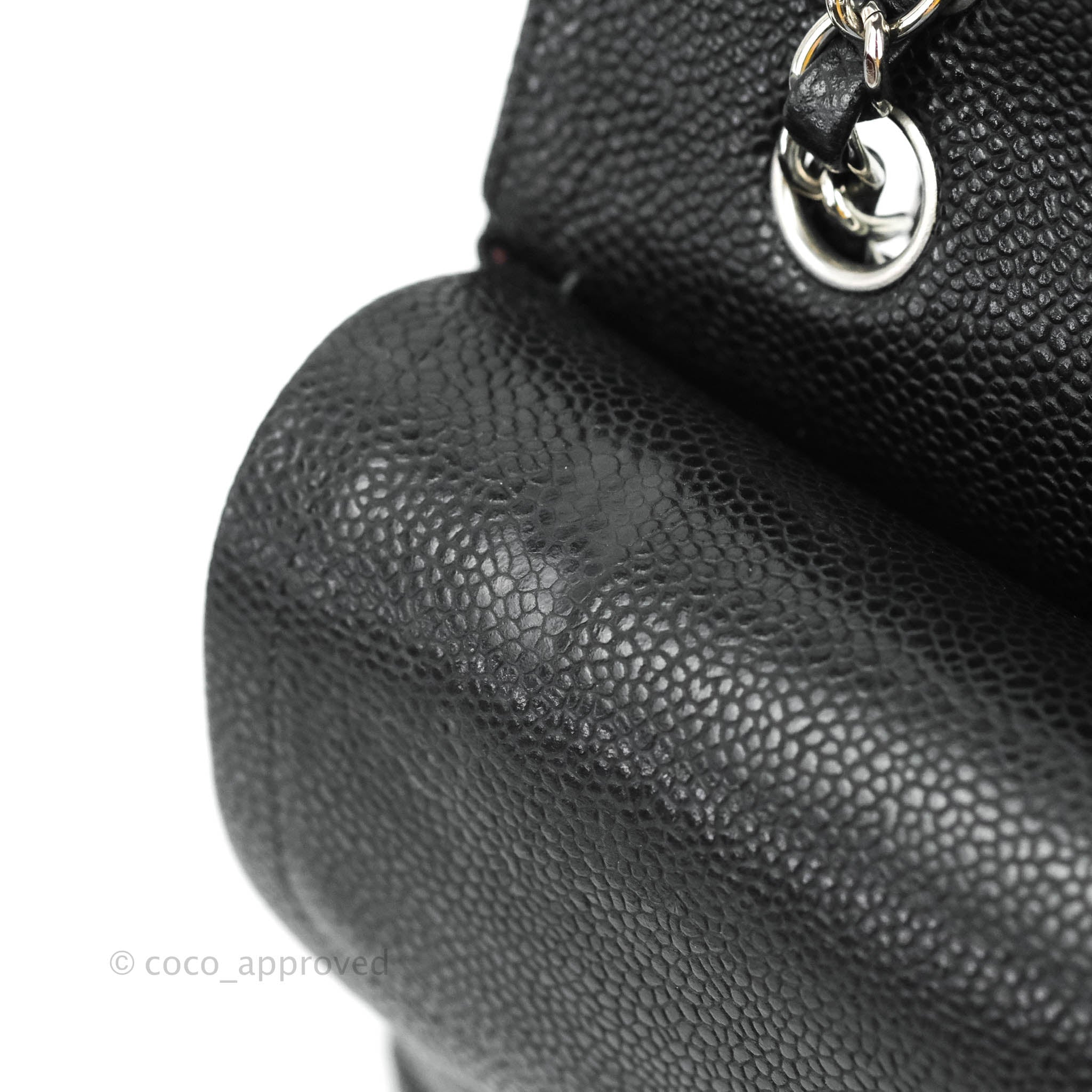Chanel Classic Medium Double Flap Bag Black Caviar Leather with Silver Hardware - Luxury Designer Handbag for Women, Perfect for Work, Evening Events & Special Occasions