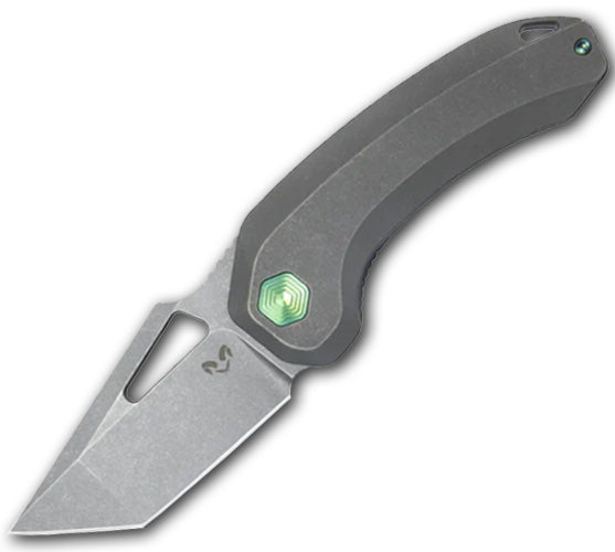 Damned Designs ONI XL Folding Knife - S35VN Blade, Titanium Handle, Stonewash Finish - EDC, Outdoor, Camping, Survival Gear