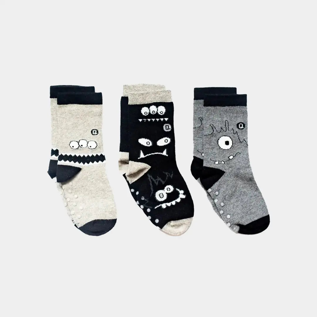 Mixed Patterns Kids Socks 3-Pack - 98% Organic Cotton - Soft & Comfortable for School, Play & Everyday Wear
