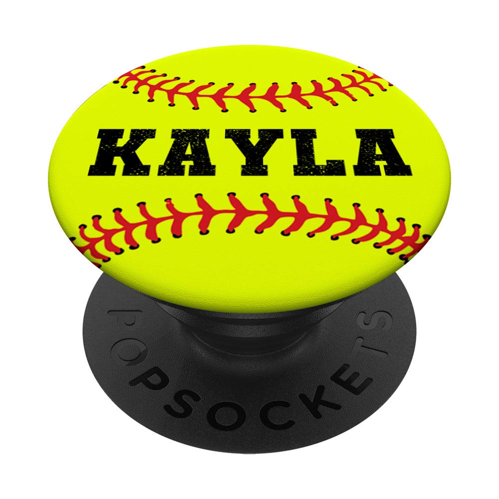KAYLA Personalized Softball Catcher & Pitcher Name Gift - PopSockets Phone Grip & Stand for iPhone, Samsung & Tablets - Perfect for Baseball Fans & Players