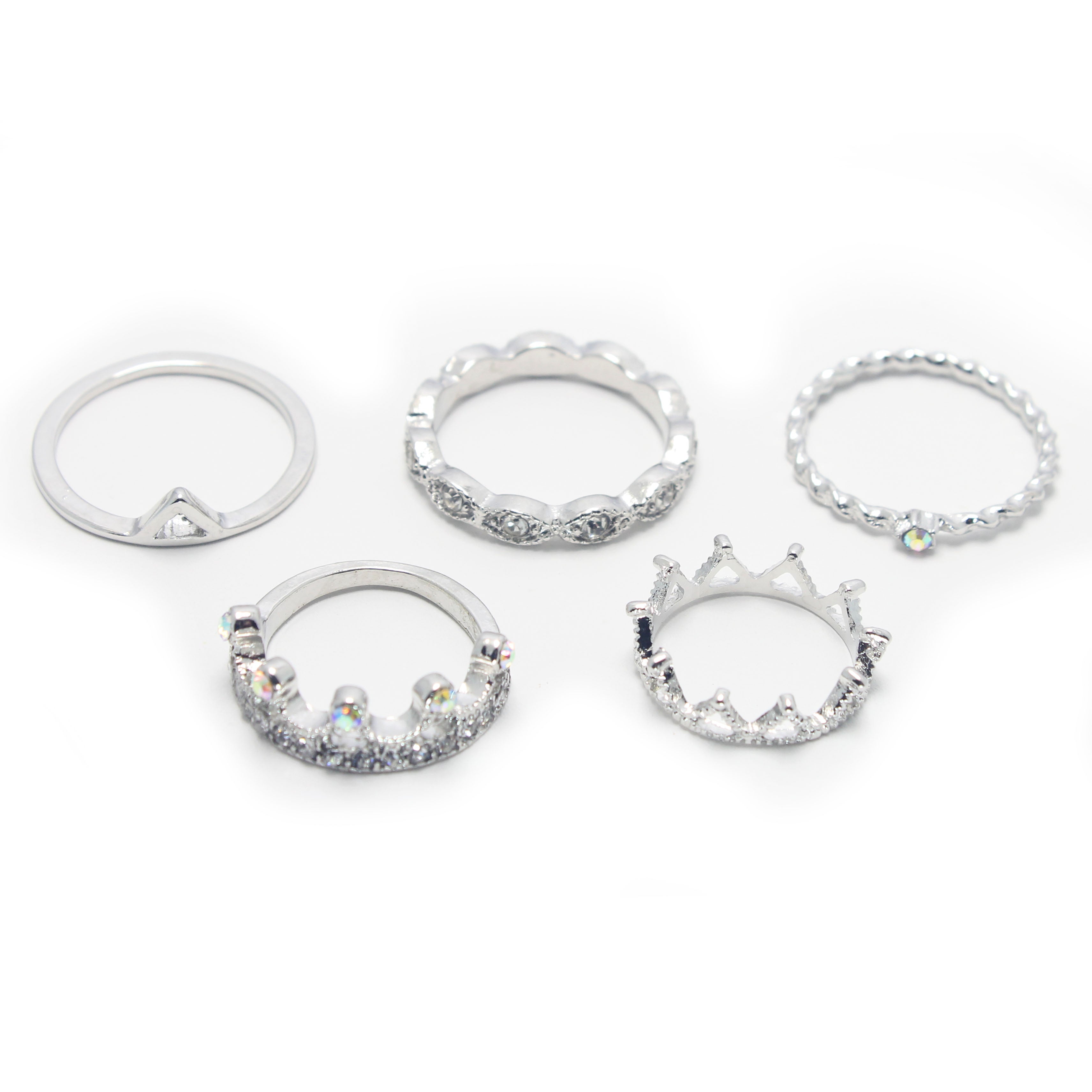5-Piece Stainless Steel Stackable Rings Set for Women - Trendy Minimalist Jewelry for Everyday Wear & Layering | Perfect for Gifts, Parties, and Casual Outfits