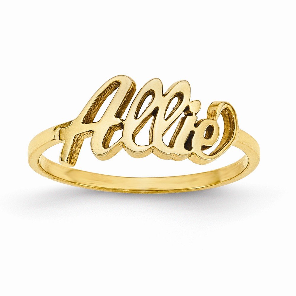 925 Sterling Silver Yellow Gold-Plated Laser Engraved Name Ring - Personalized Custom Jewelry for Women & Men - Perfect for Anniversaries, Weddings, Gifts & Everyday Wear