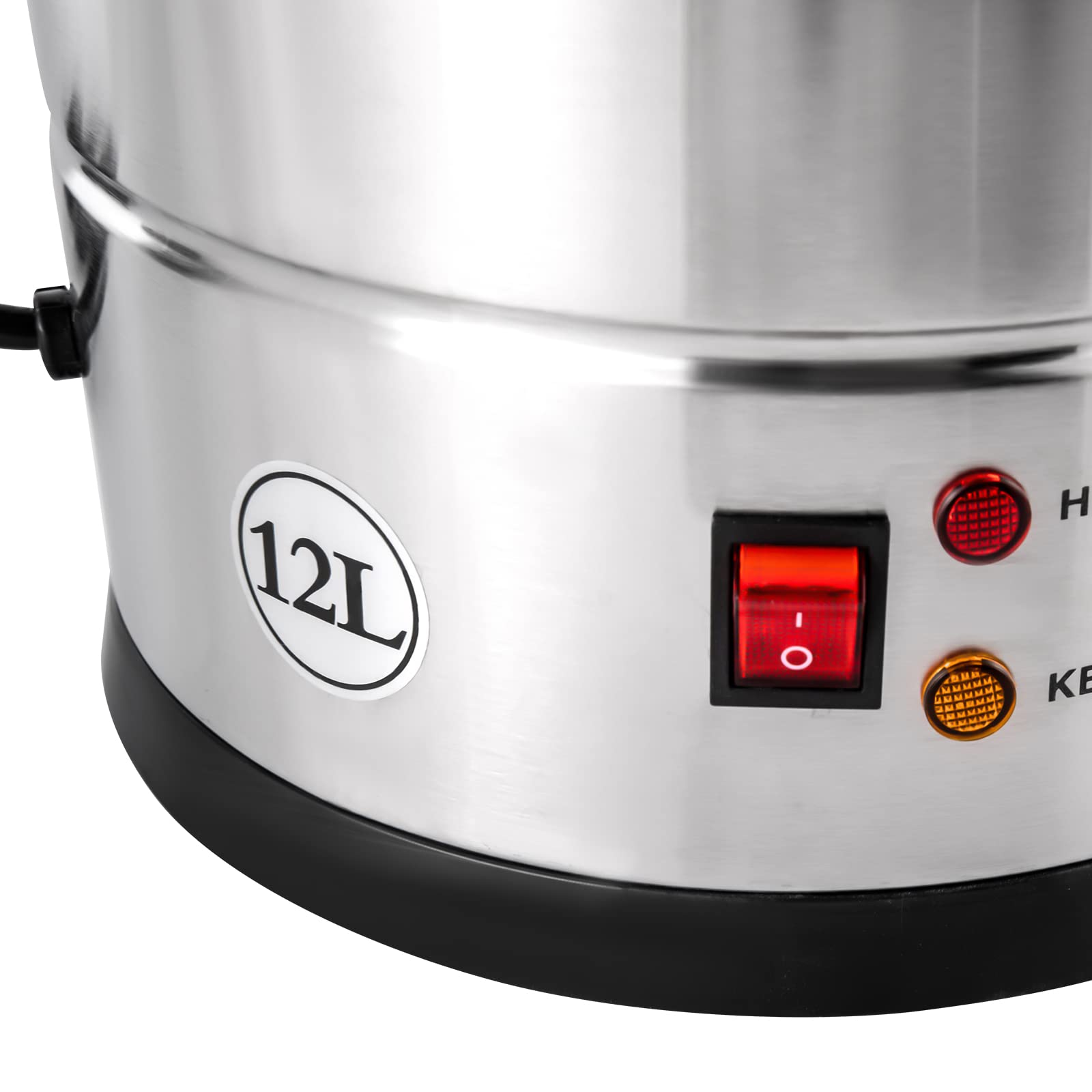 Commercial Coffee Urn with Thermostat Control - 1KW 12L/3.1Gal Adjustable Temperature (86-230°F) - Electric Hot Water & Coffee Pot for Home, Restaurant, Office - Perfect for Catering, Events & Large Gatherings