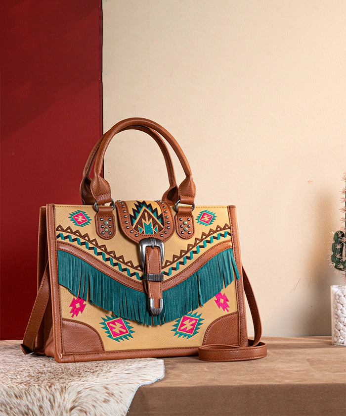Montana West Western Tote Bag with Buckle - Stylish Cowgirl Handbag for Women | Perfect for Rodeo, Travel, and Everyday Use