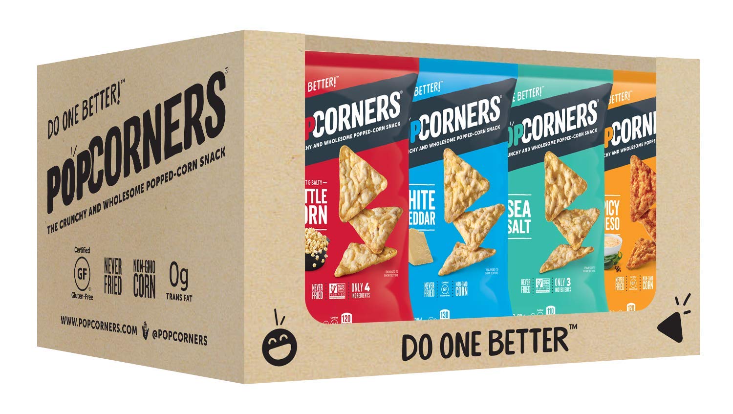 PopCorners Gluten Free Snacks Variety Pack - 24 Count (4 Flavors, 1 oz Bags) | Healthy Corn Chips for School Lunches, Office Snacks & Movie Nights