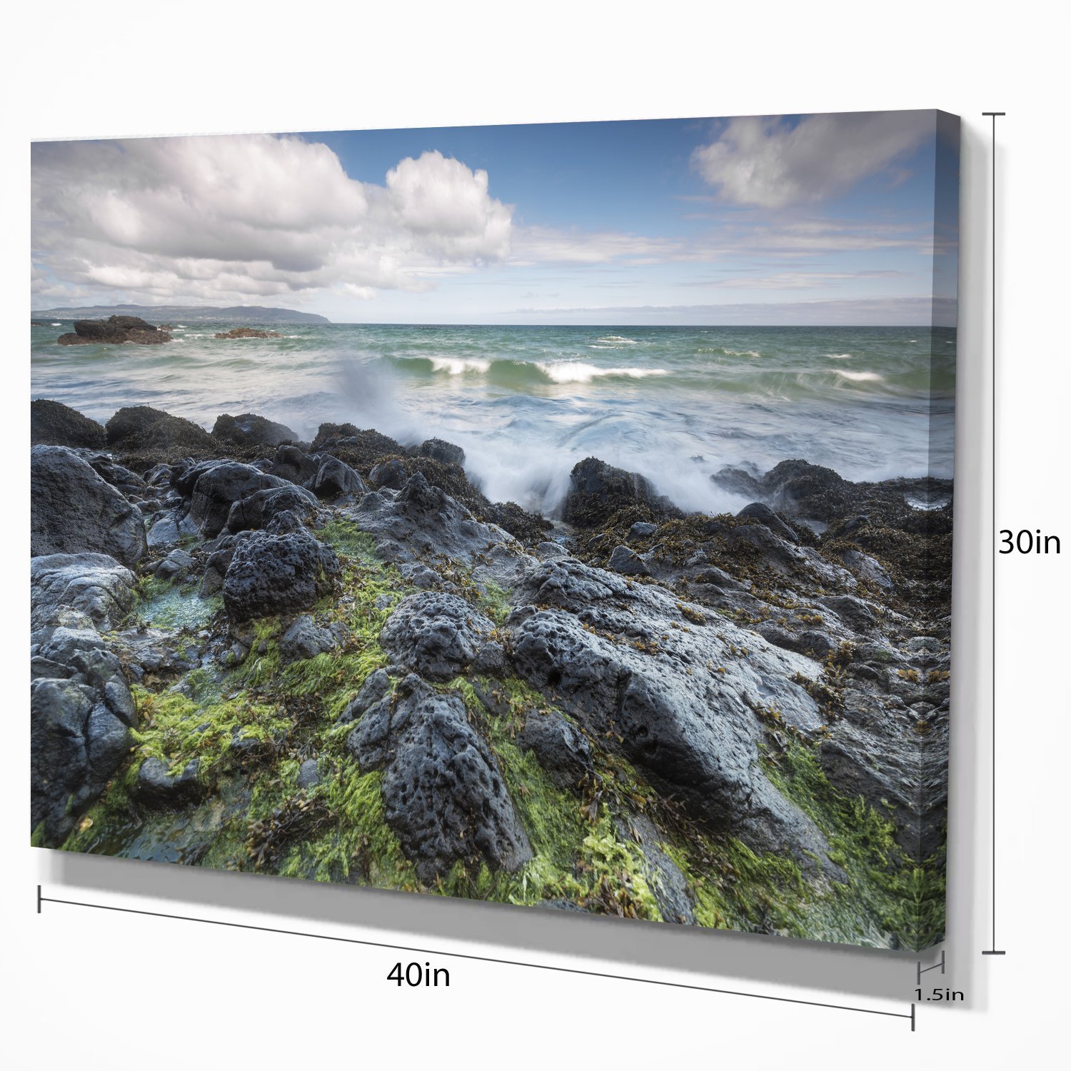Rocky North Ireland Seashore Photography - Premium Canvas Wall Art Print for Living Room, Bedroom & Office Decor