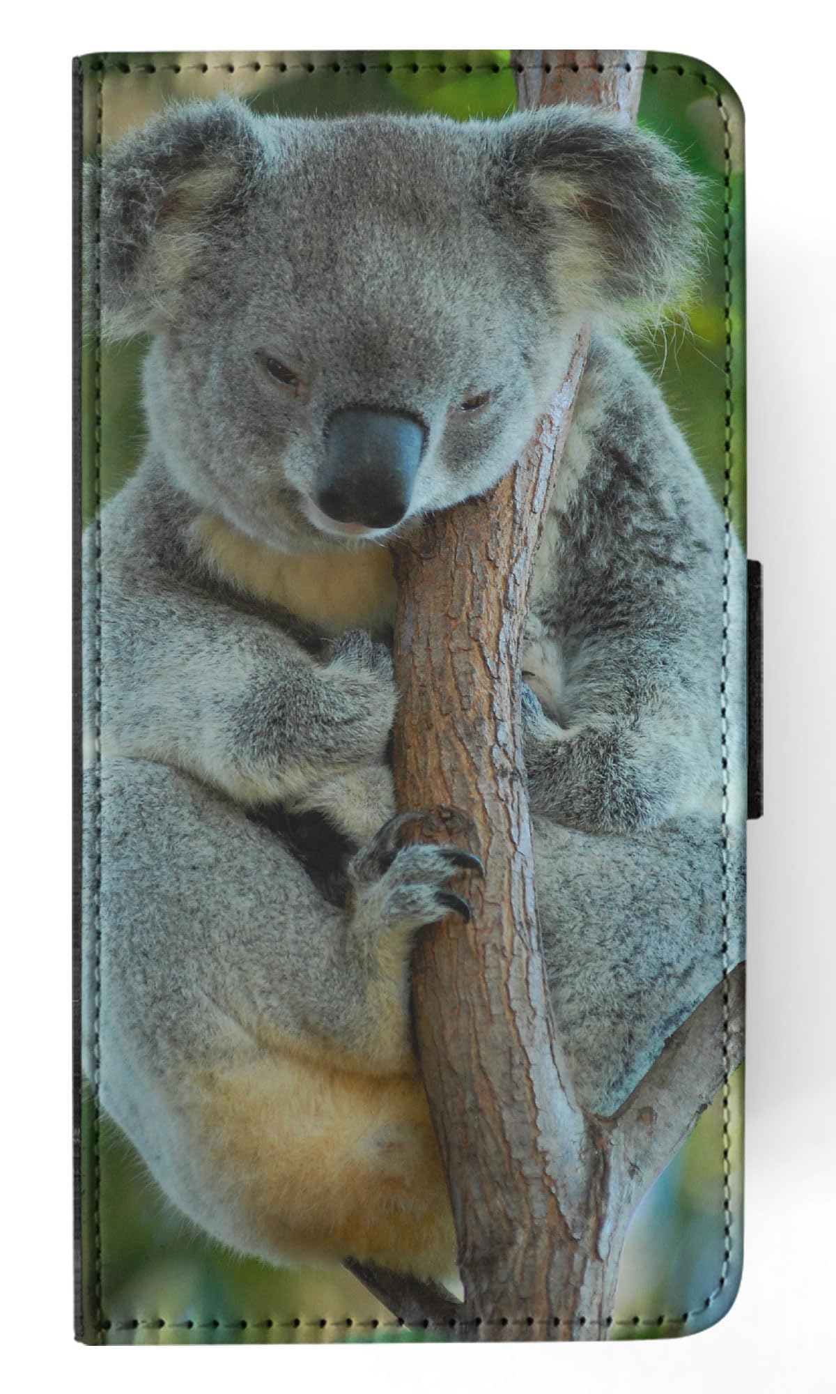 Koala Marsupial 9 FLIP Wallet Phone Case for Apple iPhone 15 Plus - Slim Protective Cover with Card Holder & Stand - Perfect for Everyday Use, Travel & Business (Black)
