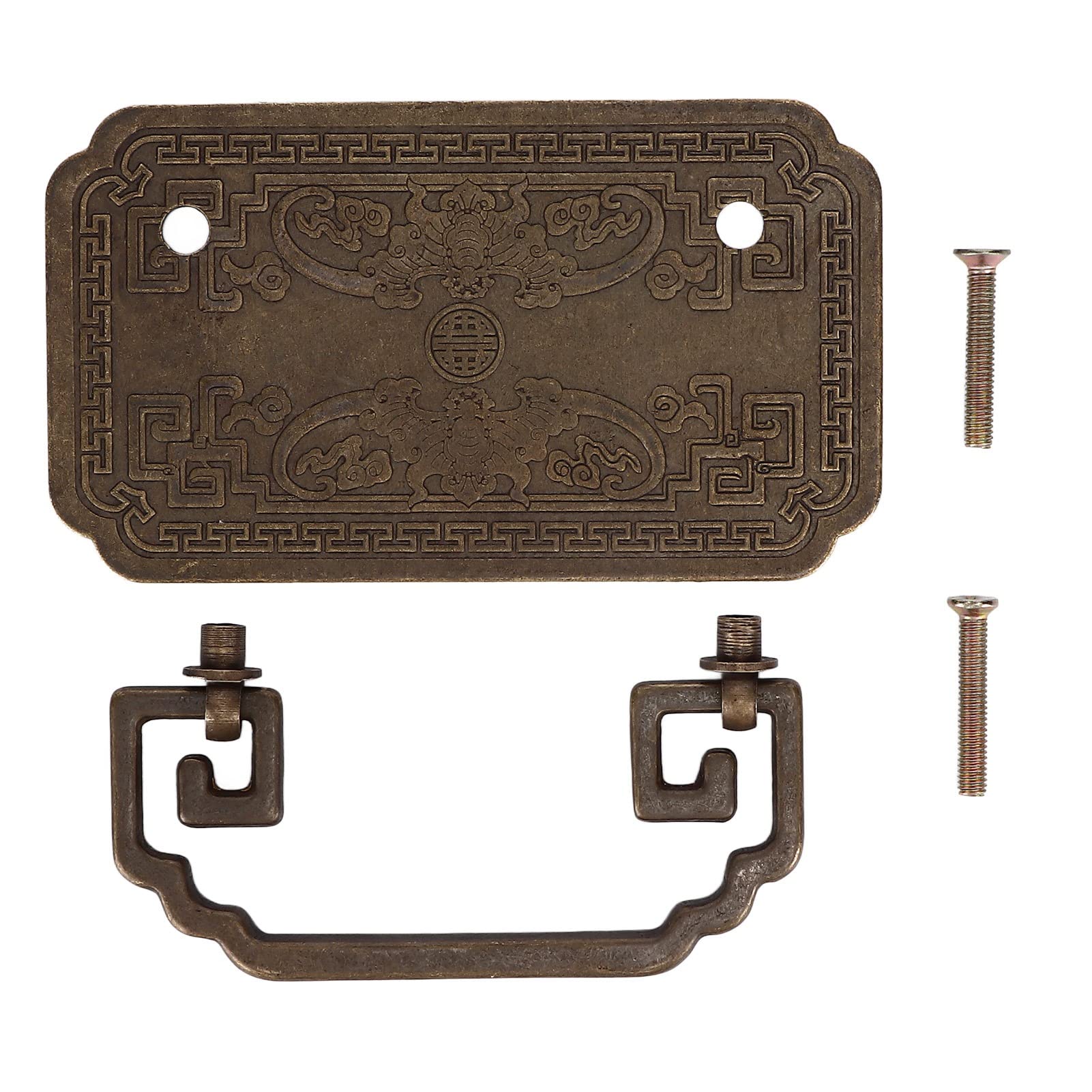 **Vintage Antique Brass Drawer Handles - Square Bat Cabinet Pulls for Classic Furniture - Solid Copper Drawer Knobs - Heavy Duty Retro Bronze Cabinet Hardware - Perfect for Dressers, Cabinets & Vintage Home Decor**