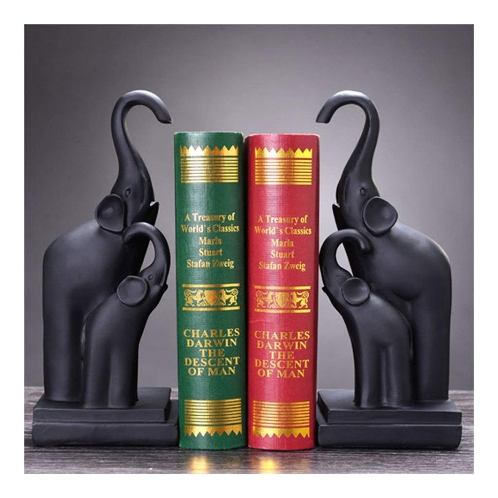 Heavy Duty Bookends for Large Books - Creative Desk Book Holder Stand, Home & Office Decor, School Supplies, Gift for Students - Supports Heavy Textbooks (Black) - Perfect for Bookshelves, Desks, and Study Spaces