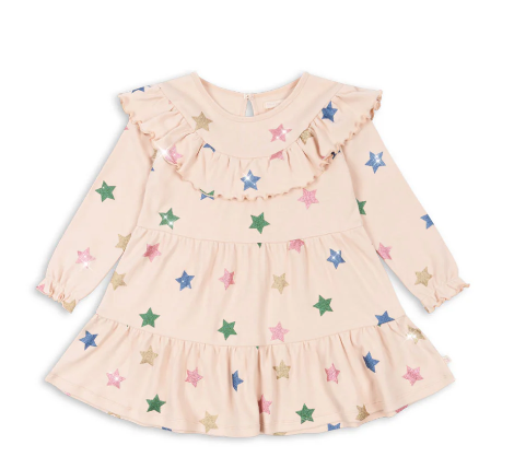KONGES SLOJD Malli Glitter Dress for Girls (Ages 2-10 Years) - Sparkly Party Dress for Birthday, Holiday & Special Occasions